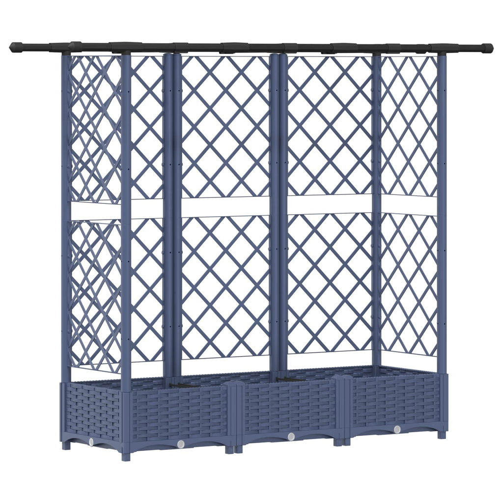 vidaXL Podniesione łóżko z kratką i dachem Szary 164 x 40 x 121 cm PP
