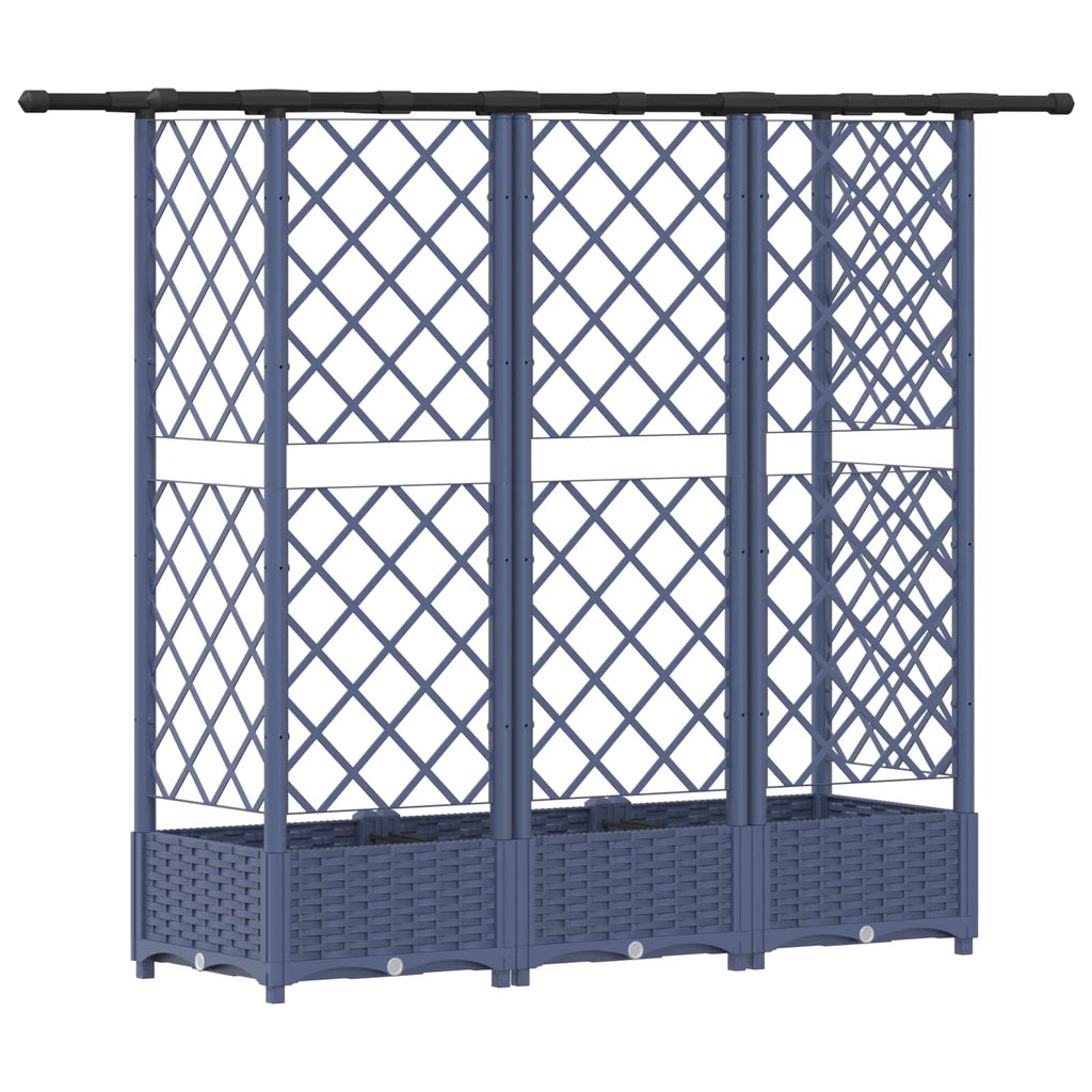 vidaXL Podniesione łóżko z kratką i dachem Szary 164 x 40 x 121 cm PP