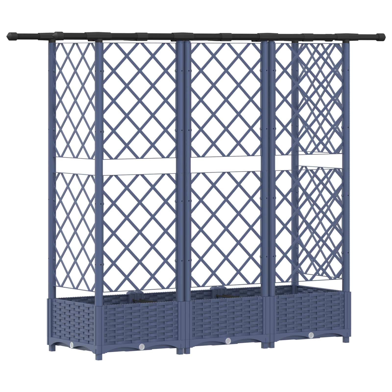 vidaXL Podniesione łóżko z kratką i dachem Szary 164 x 40 x 121 cm PP