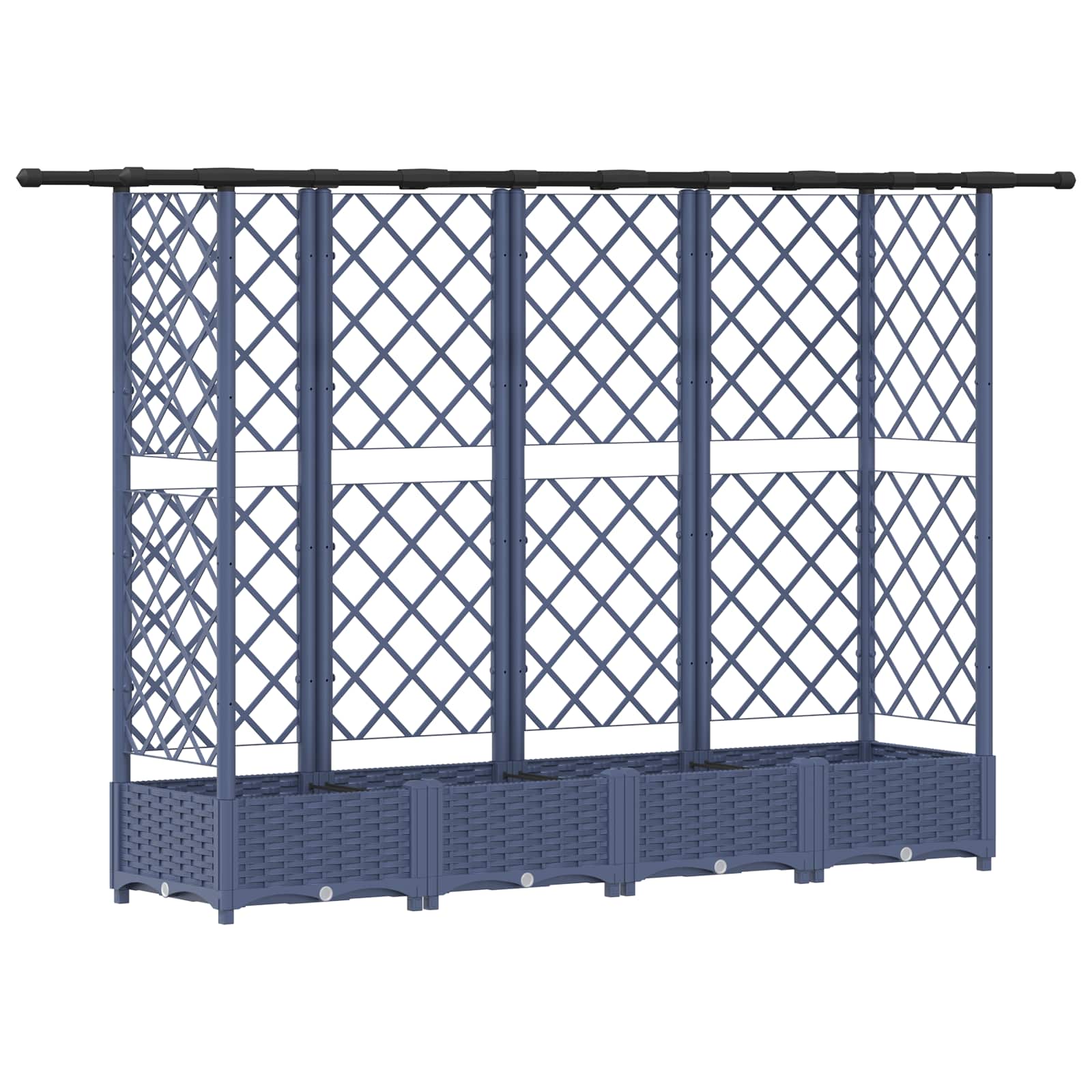 vidaXL Podniesione łóżko z kratką i dachem Szary 202,5 x 40 x 121 cm