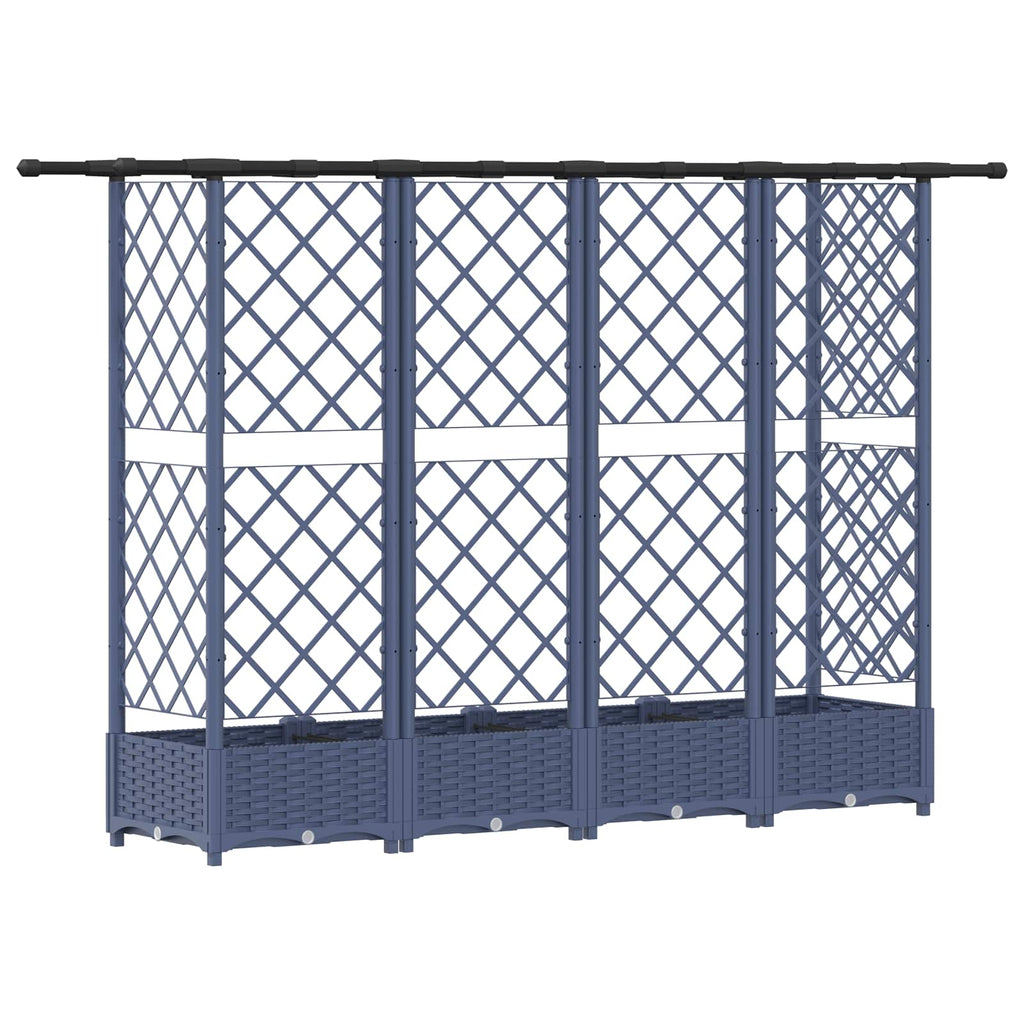 vidaXL Podniesione łóżko z kratką i dachem Szary 202,5 x 40 x 121 cm