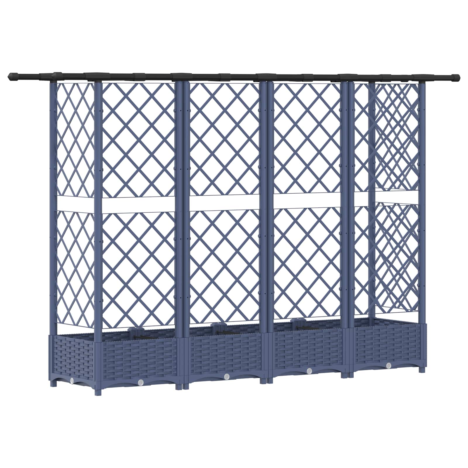 vidaXL Podniesione łóżko z kratką i dachem Szary 202,5 x 40 x 121 cm