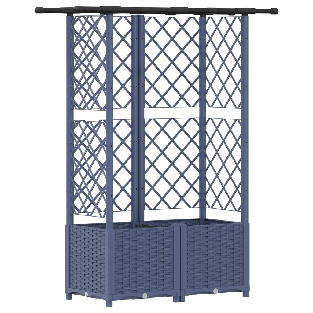 vidaXL Podniesione łóżko z kratką i dachem Szary 124 x 40 x 136 cm PP