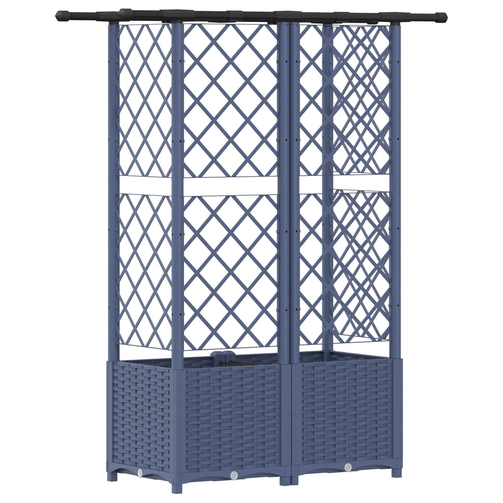 vidaXL Podniesione łóżko z kratką i dachem Szary 124 x 40 x 136 cm PP