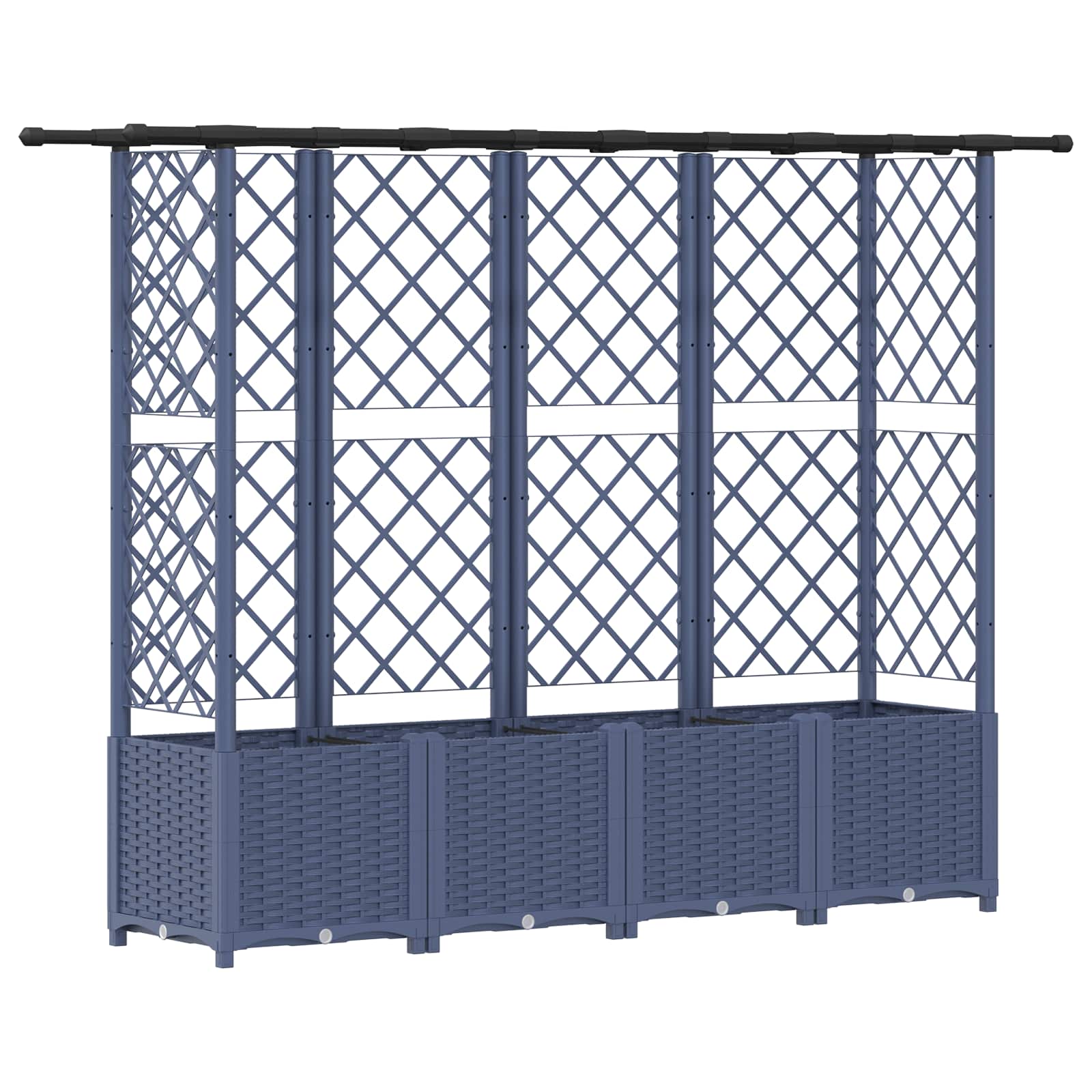 vidaXL Podniesione łóżko z kratką i dachem Szary 202 x 40 x 136 cm PP