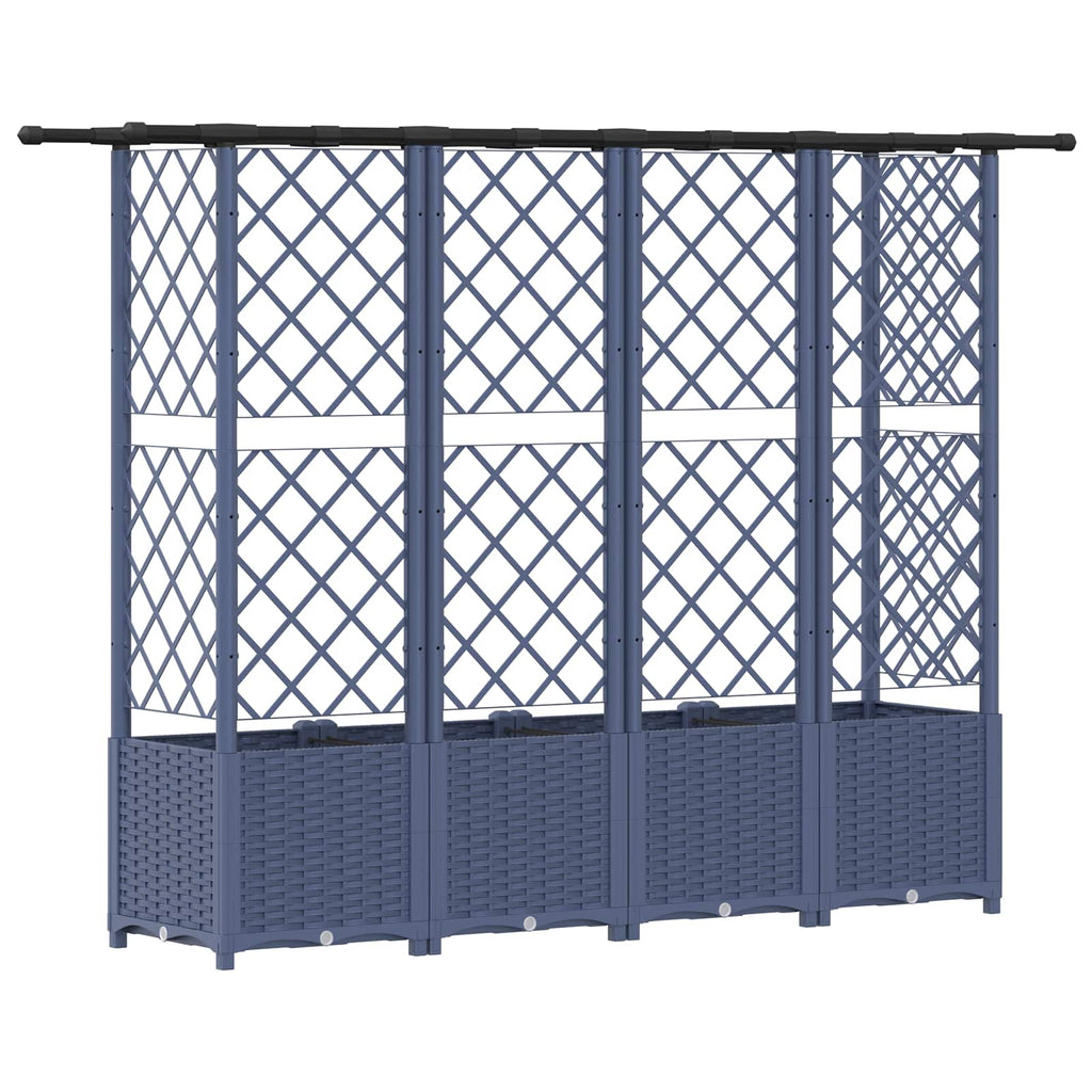 vidaXL Podniesione łóżko z kratką i dachem Szary 202 x 40 x 136 cm PP
