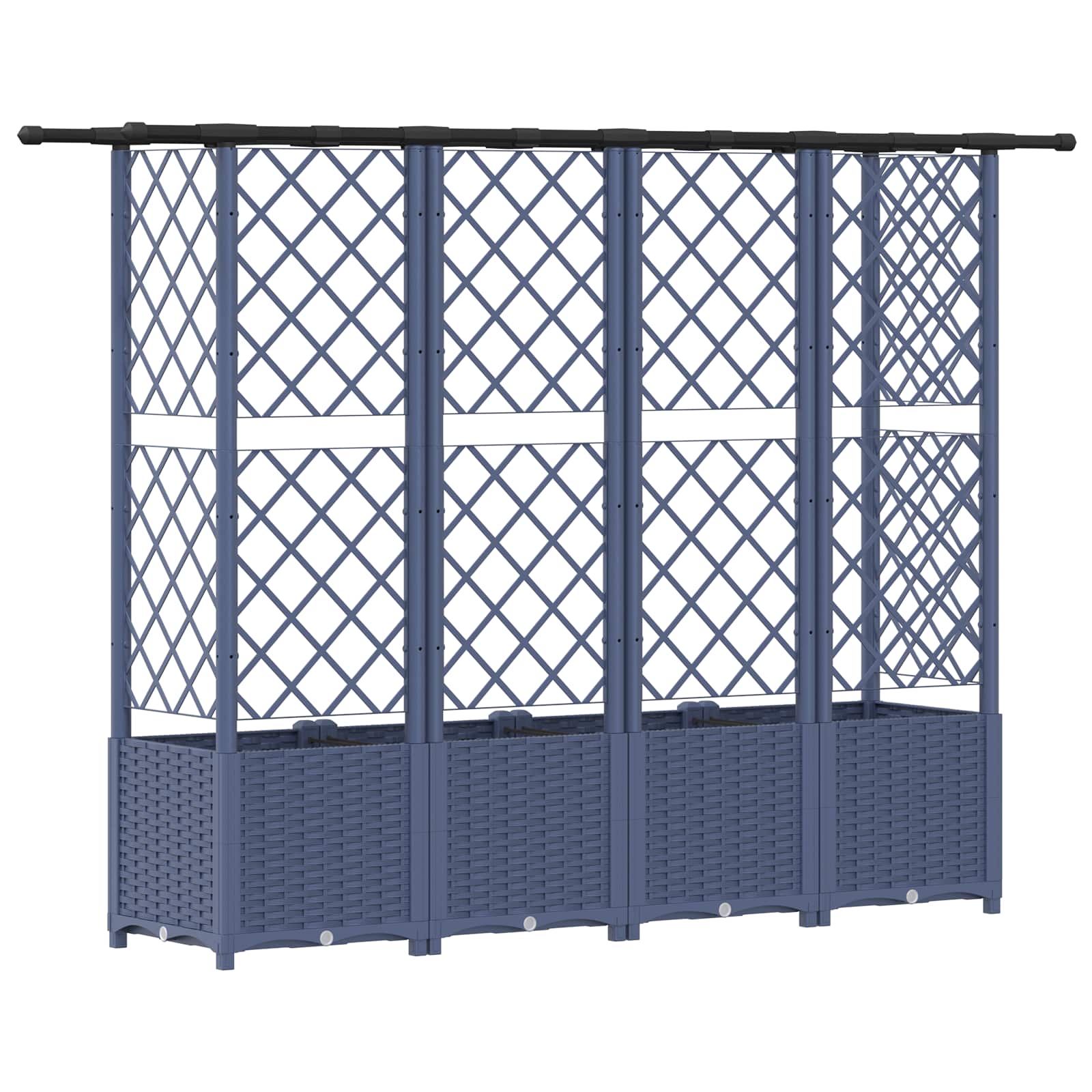 vidaXL Podniesione łóżko z kratką i dachem Szary 202 x 40 x 136 cm PP