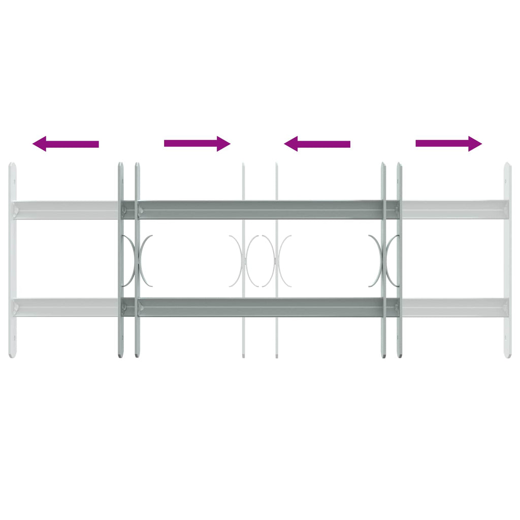 vidaXL Krata bezpieczeństwa do okien z 2 poprzeczkami 3 pcs 430-740 mm