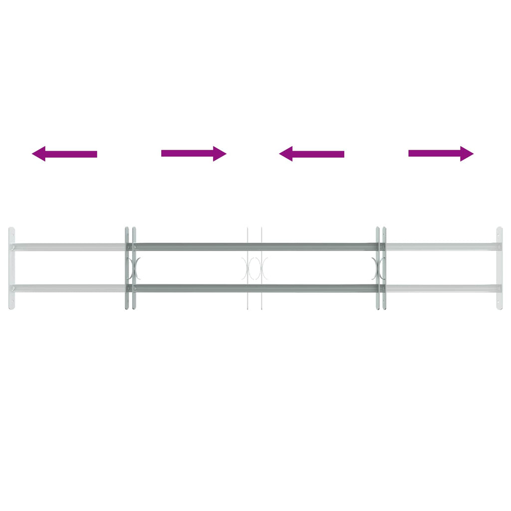 vidaXL Krata bezpieczeństwa do okien z 2 poprzeczkami 3 pcs