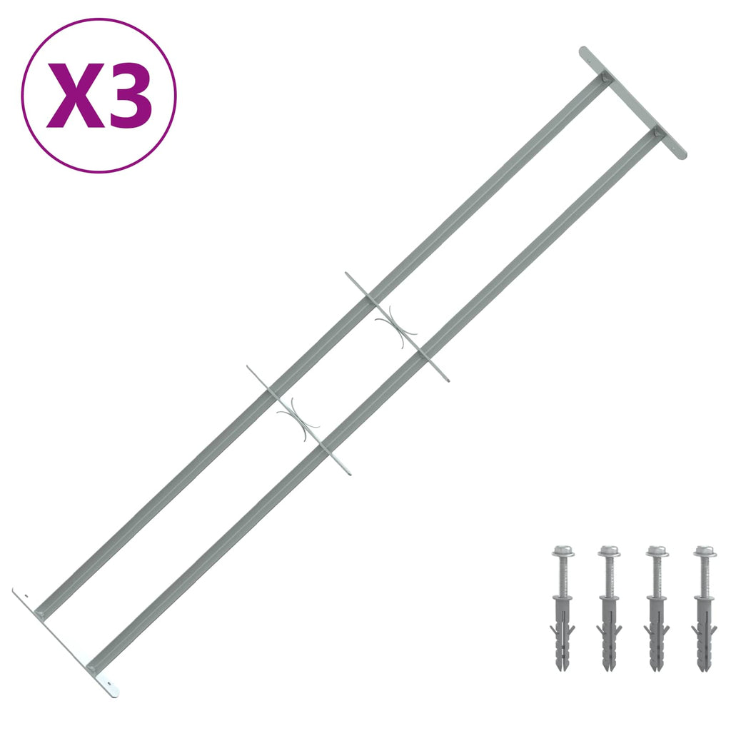 vidaXL Krata bezpieczeństwa do okien z 2 poprzeczkami 3 pcs