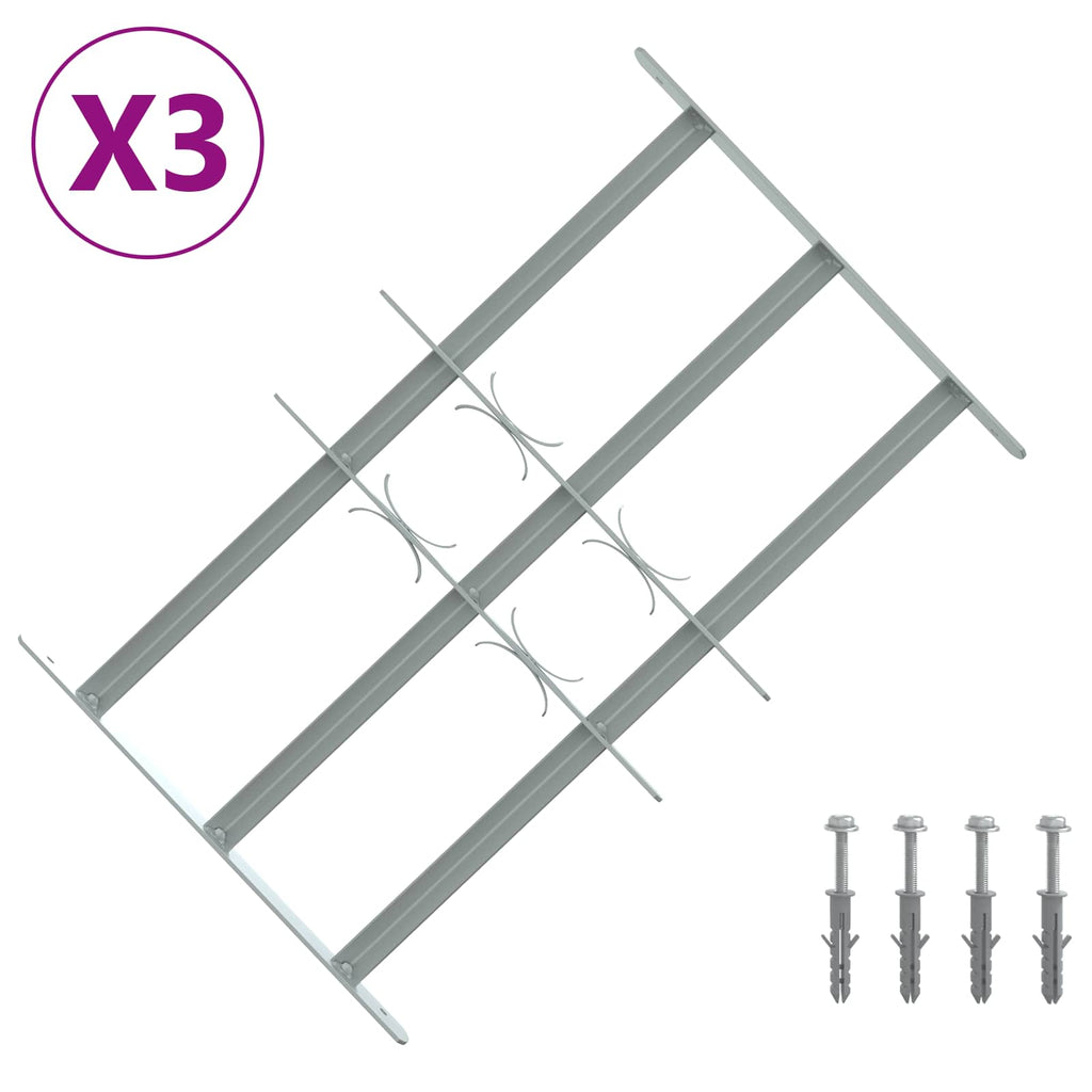 vidaXL Krata zabezpieczająca do okien z 3 poprzeczkami 3 pcs