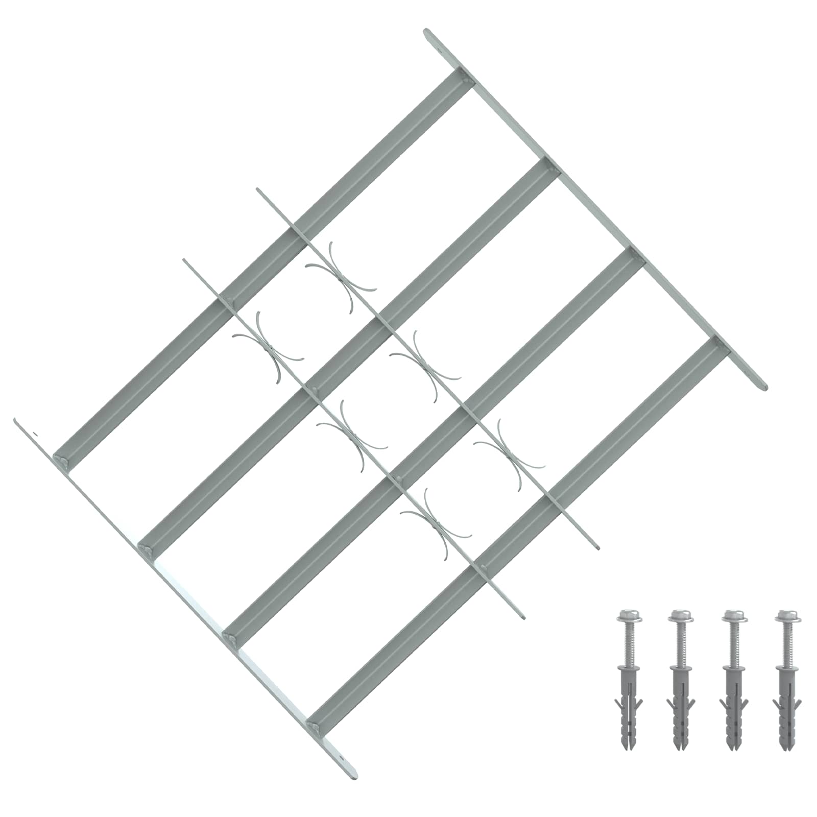 vidaXL Krata zabezpieczająca do okien z 4 poprzeczkami 3 pcs