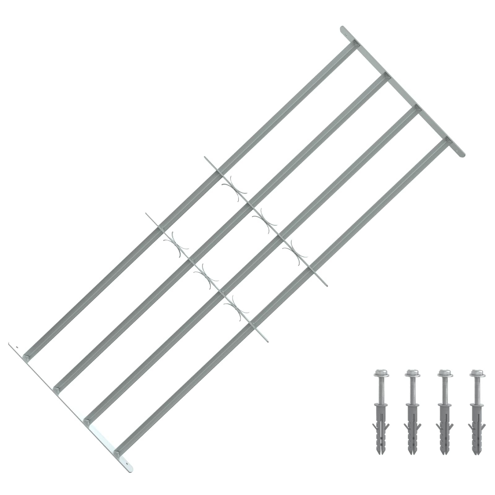 vidaXL Krata zabezpieczająca do okien z 4 poprzeczkami 3 pcs