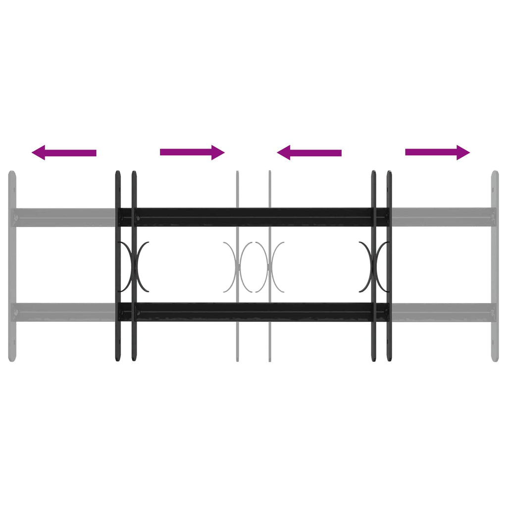 vidaXL Krata bezpieczeństwa do okien z 2 poprzeczkami 3 pcs 43-74 cm