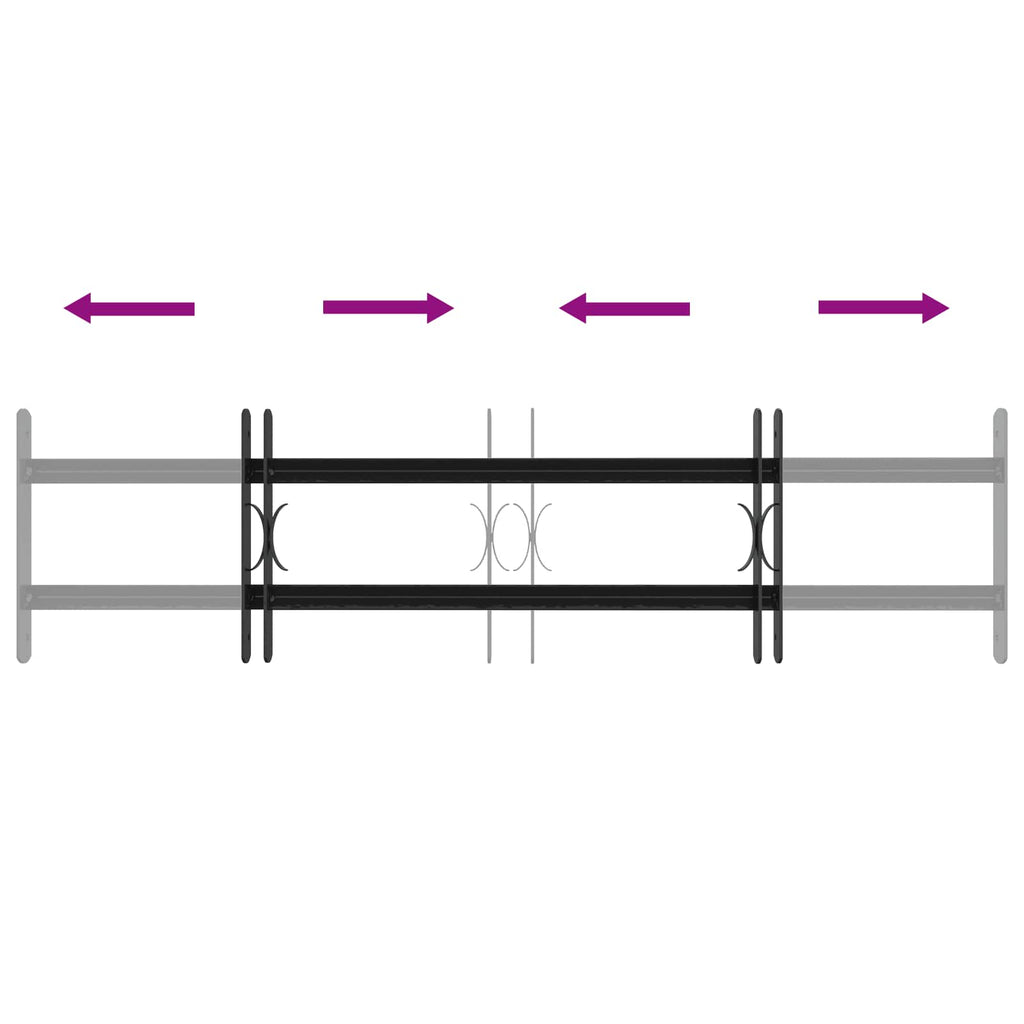 vidaXL Krata bezpieczeństwa do okien z 2 poprzeczkami 3 pcs 63-114 cm