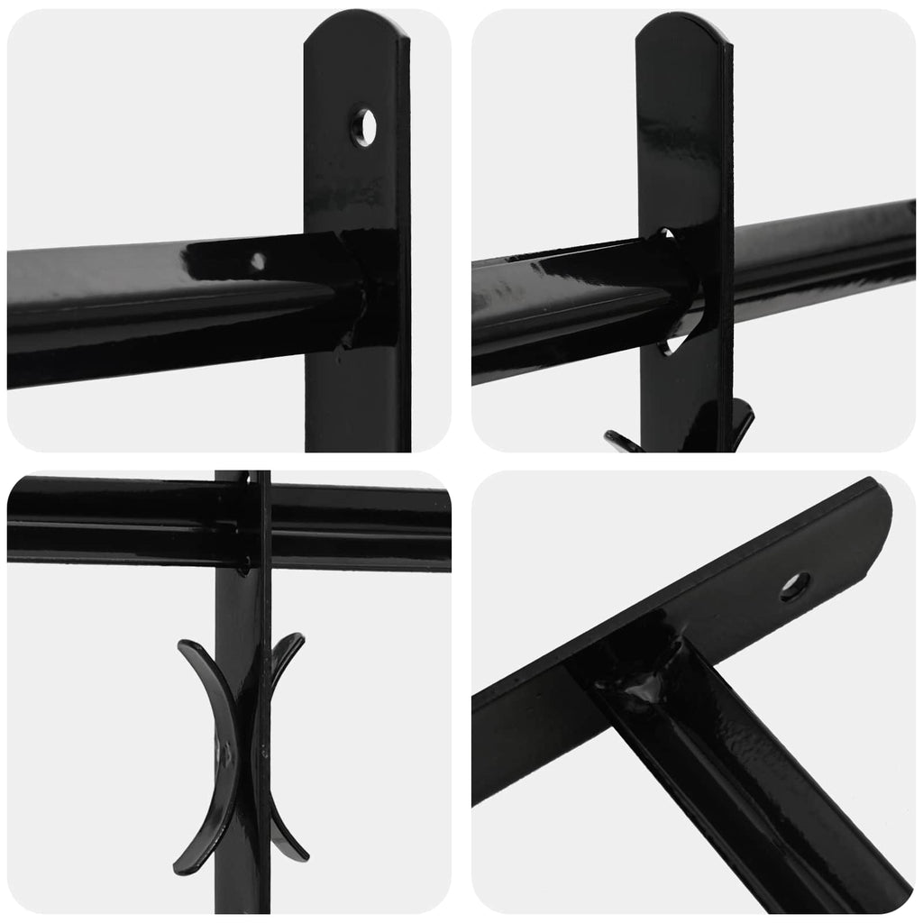 vidaXL Krata bezpieczeństwa do okien z 2 poprzeczkami 3 pcs 93-174 cm