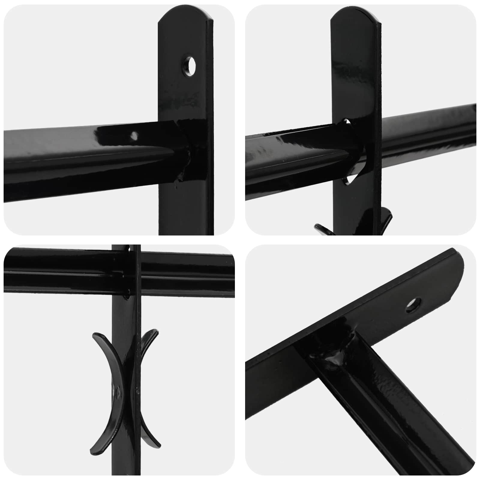 vidaXL Krata bezpieczeństwa do okien z 2 poprzeczkami 3 pcs 93-174 cm