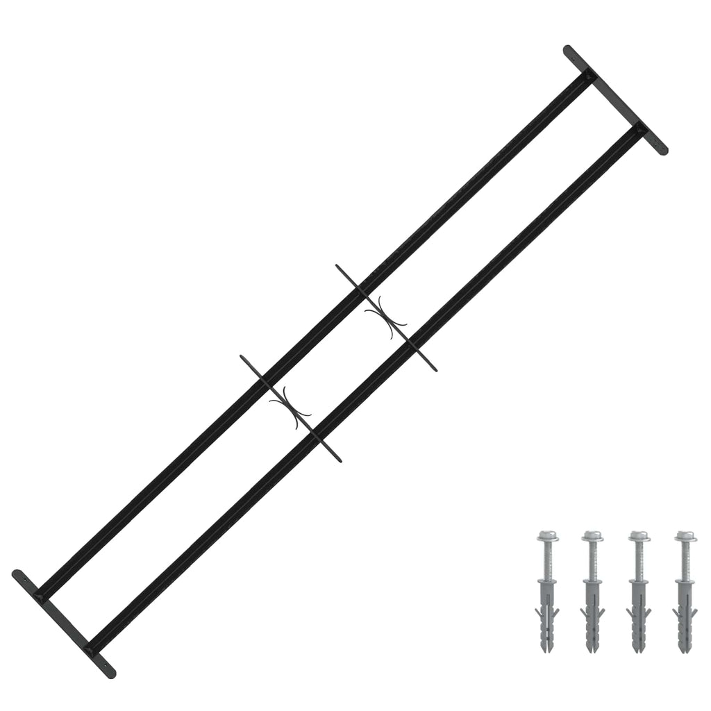 vidaXL Krata bezpieczeństwa do okien z 2 poprzeczkami 3 pcs 93-174 cm