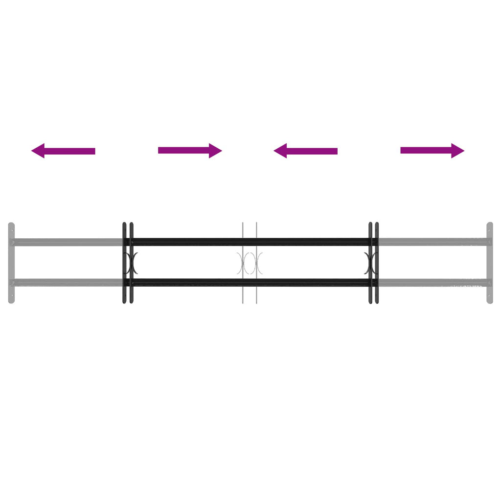 vidaXL Krata bezpieczeństwa do okien z 2 poprzeczkami 3 pcs 93-174 cm