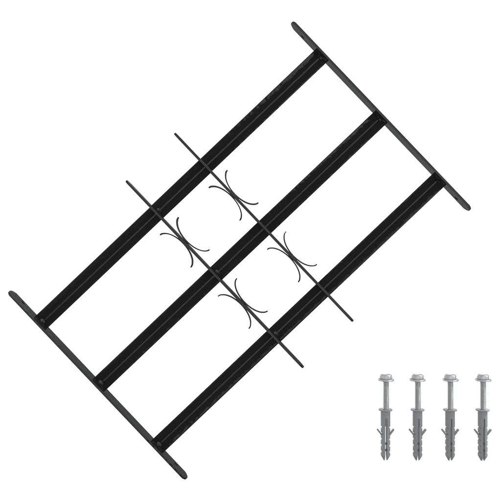 vidaXL Krata zabezpieczająca do okien z 3 poprzeczkami 3 pcs 43-74 cm