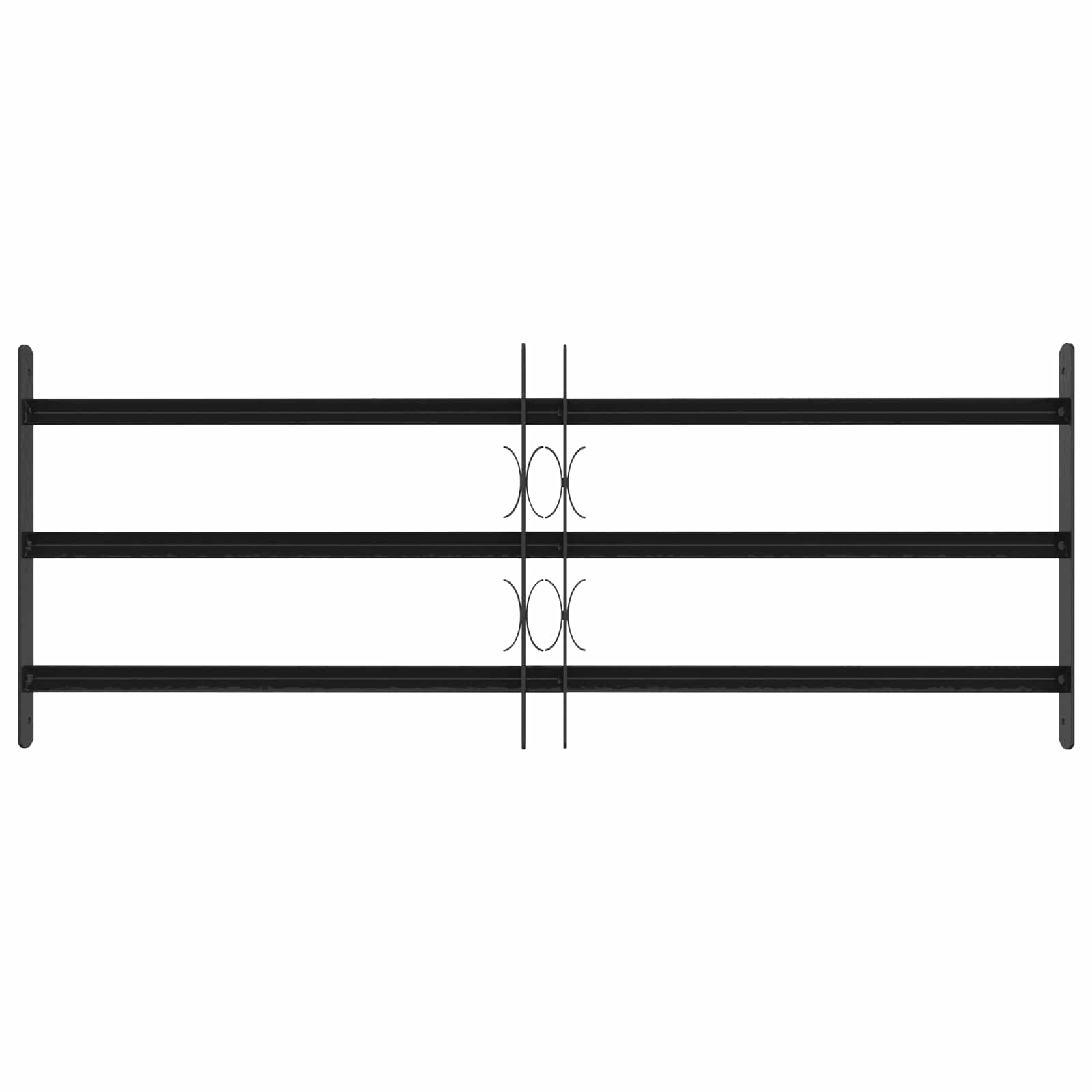vidaXL Krata zabezpieczająca do okien z 3 poprzeczkami 3 pcs 63-114 cm