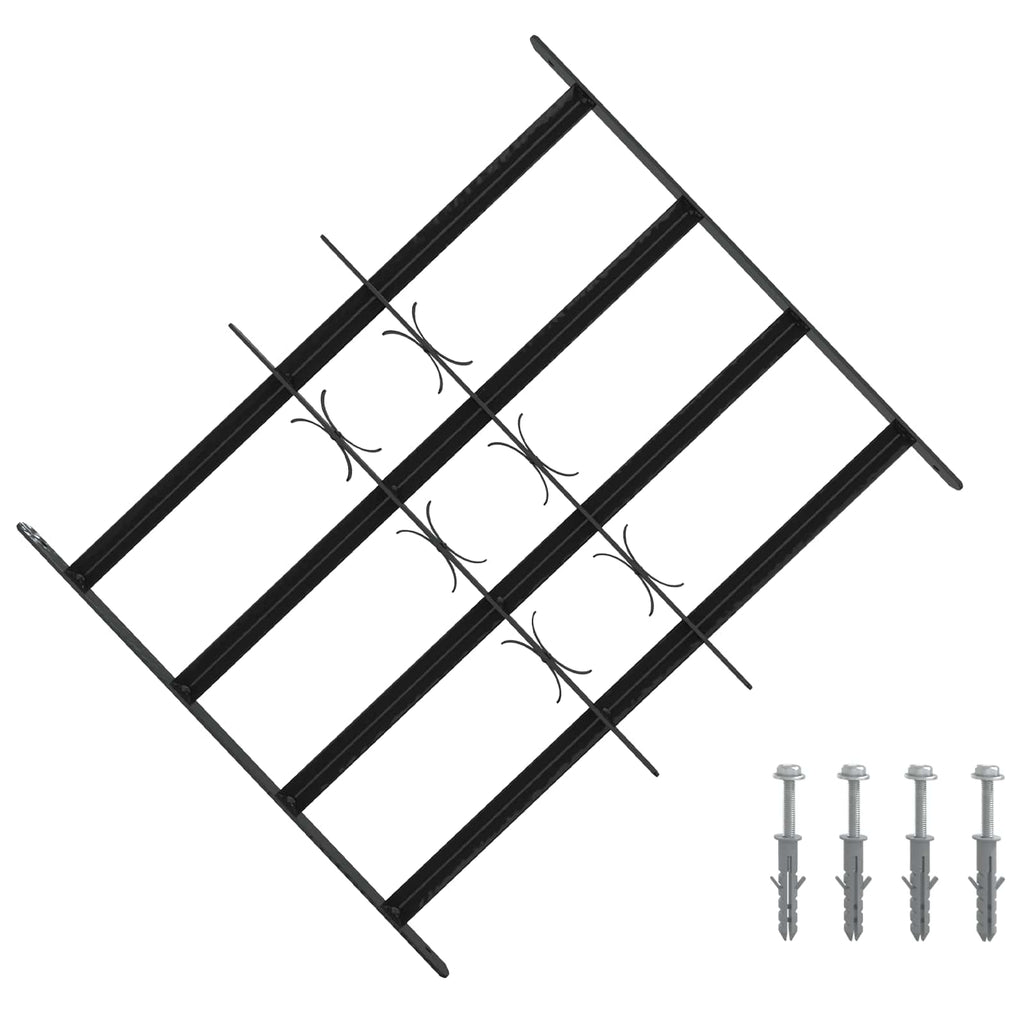 vidaXL Krata zabezpieczająca do okien z 4 poprzeczkami 3 pcs 43-74 cm