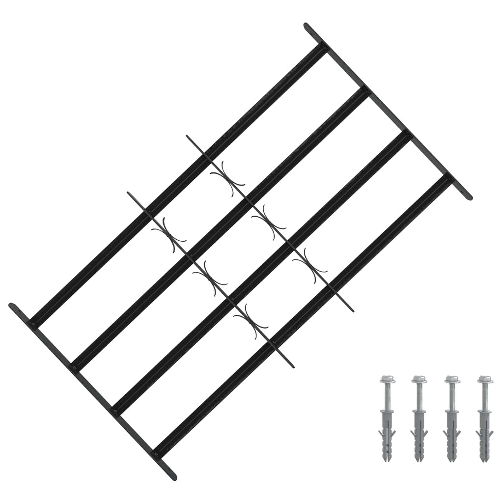 vidaXL Krata zabezpieczająca do okien z 4 poprzeczkami 3 pcs 63-114 cm