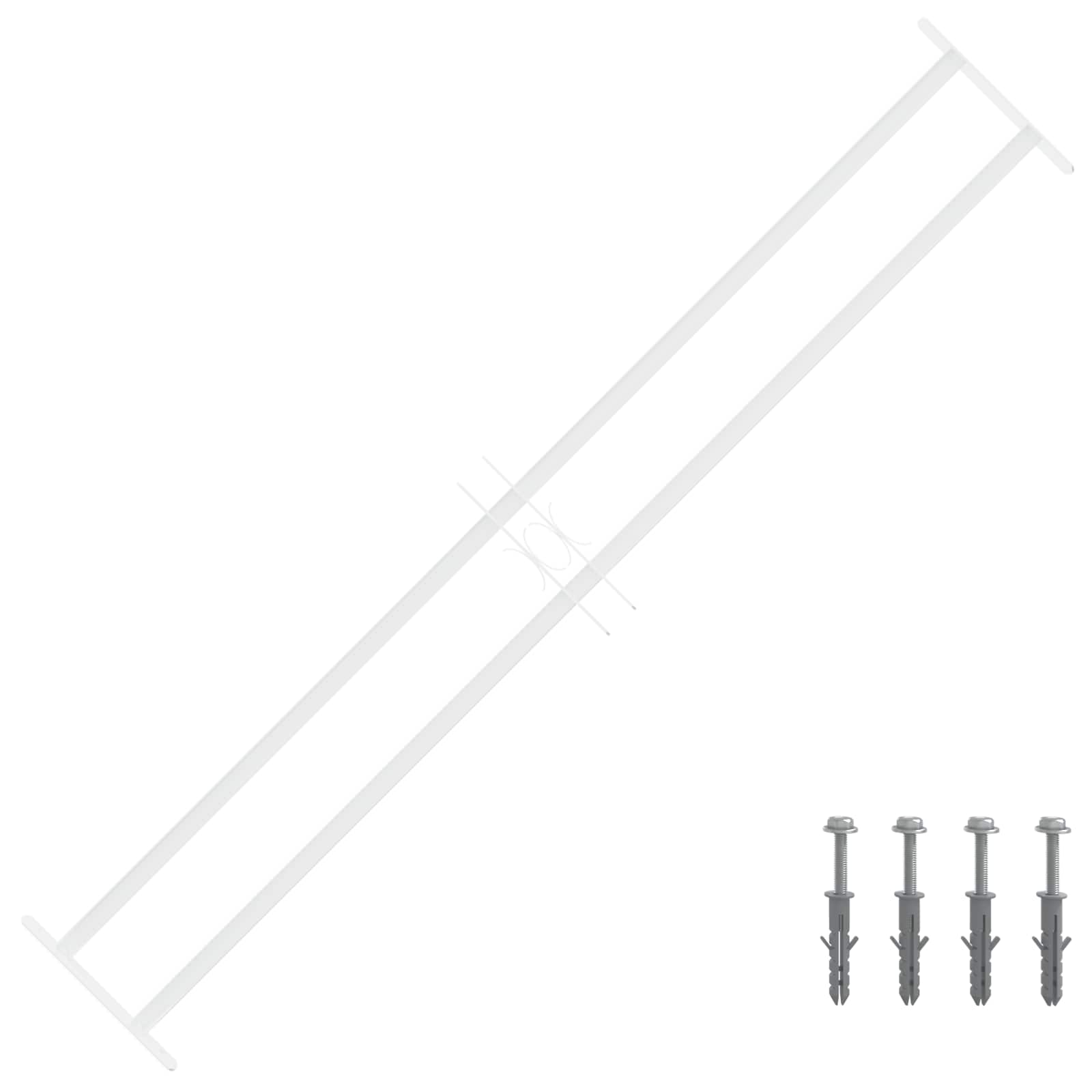 vidaXL Krata bezpieczeństwa do okien z 2 poprzeczkami 3 pcs 93-174 cm