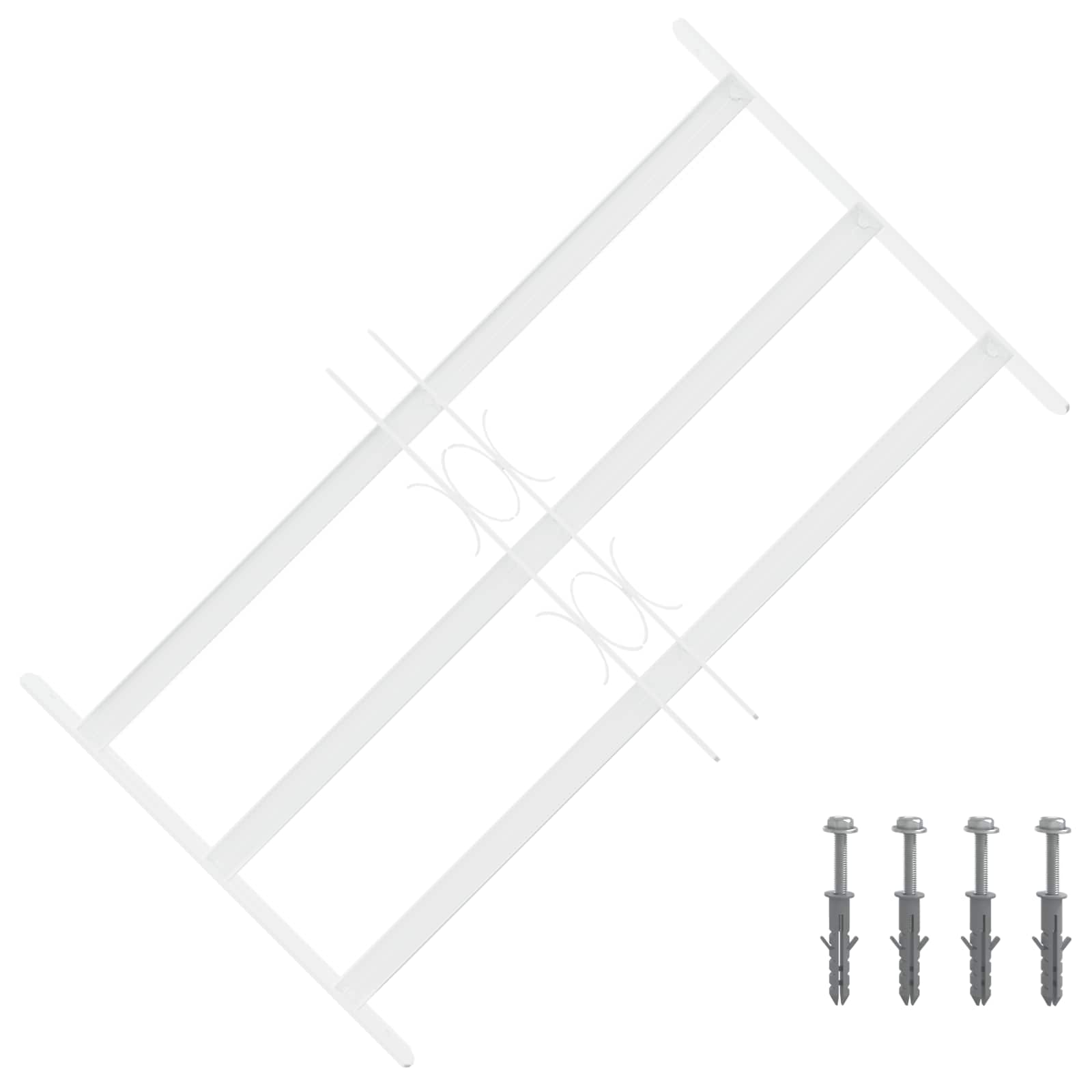 vidaXL Krata zabezpieczająca do okien z 3 poprzeczkami 3 pcs 43-74 cm