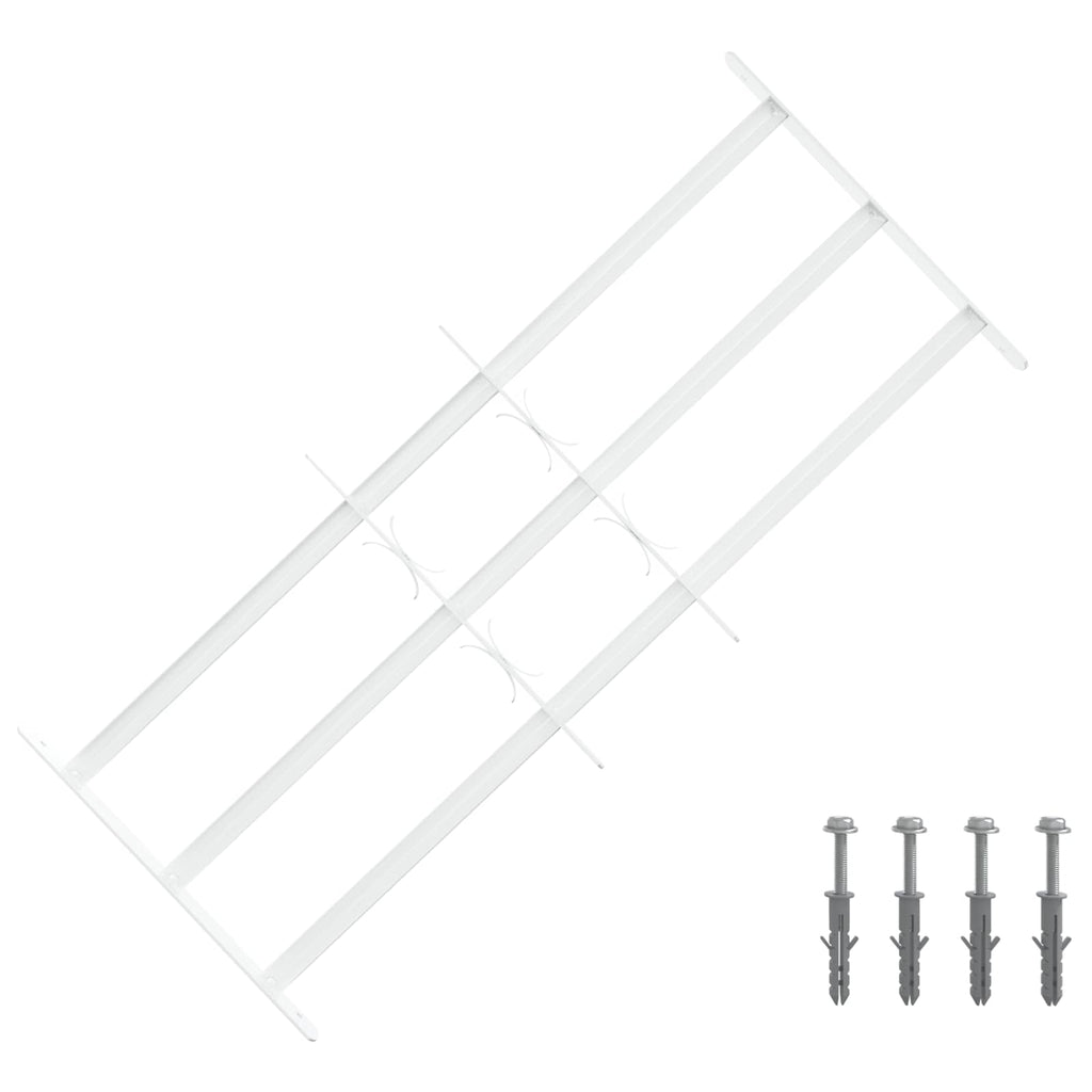 vidaXL Krata zabezpieczająca do okien z 3 poprzeczkami 3 pcs 63-114 cm