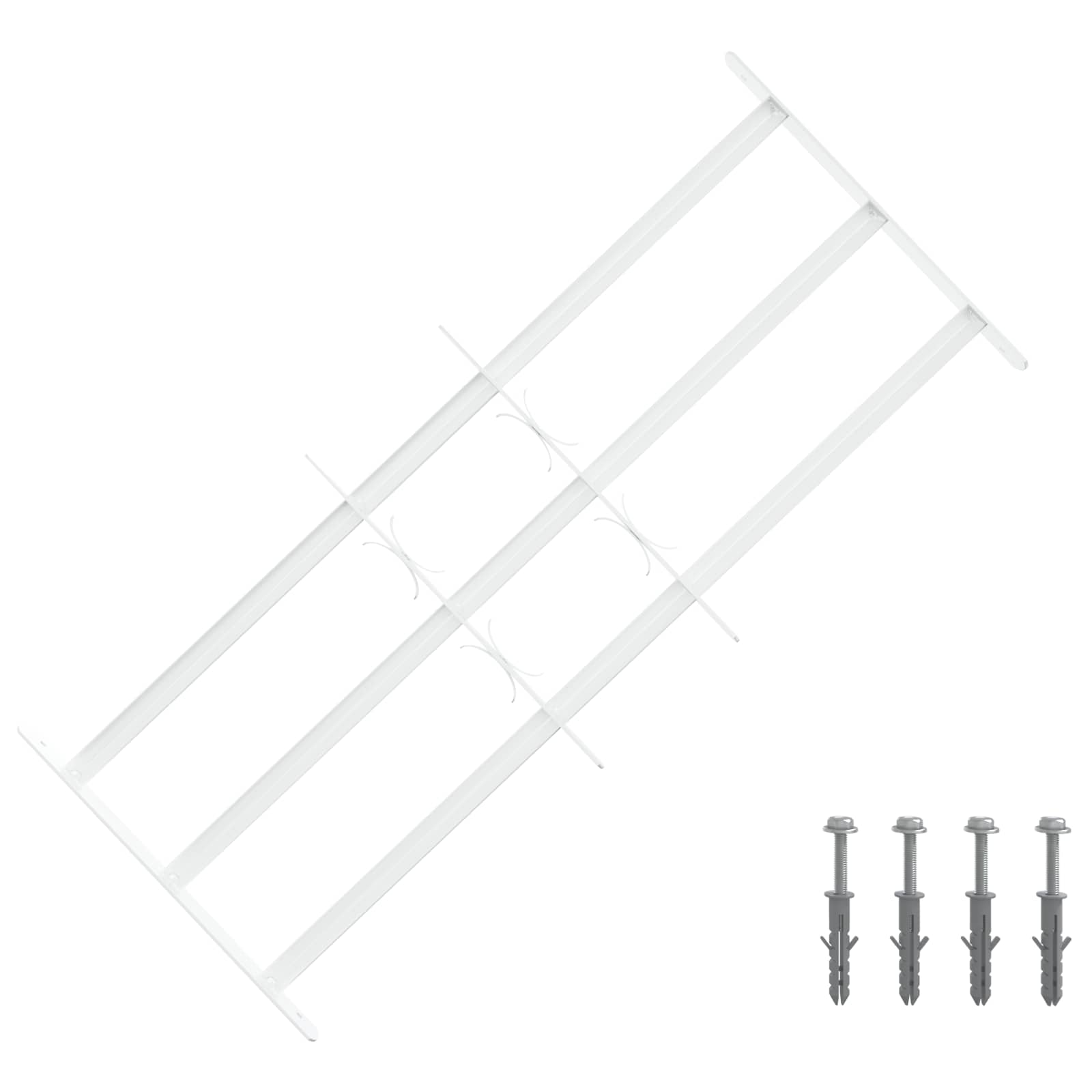 vidaXL Krata zabezpieczająca do okien z 3 poprzeczkami 3 pcs 63-114 cm