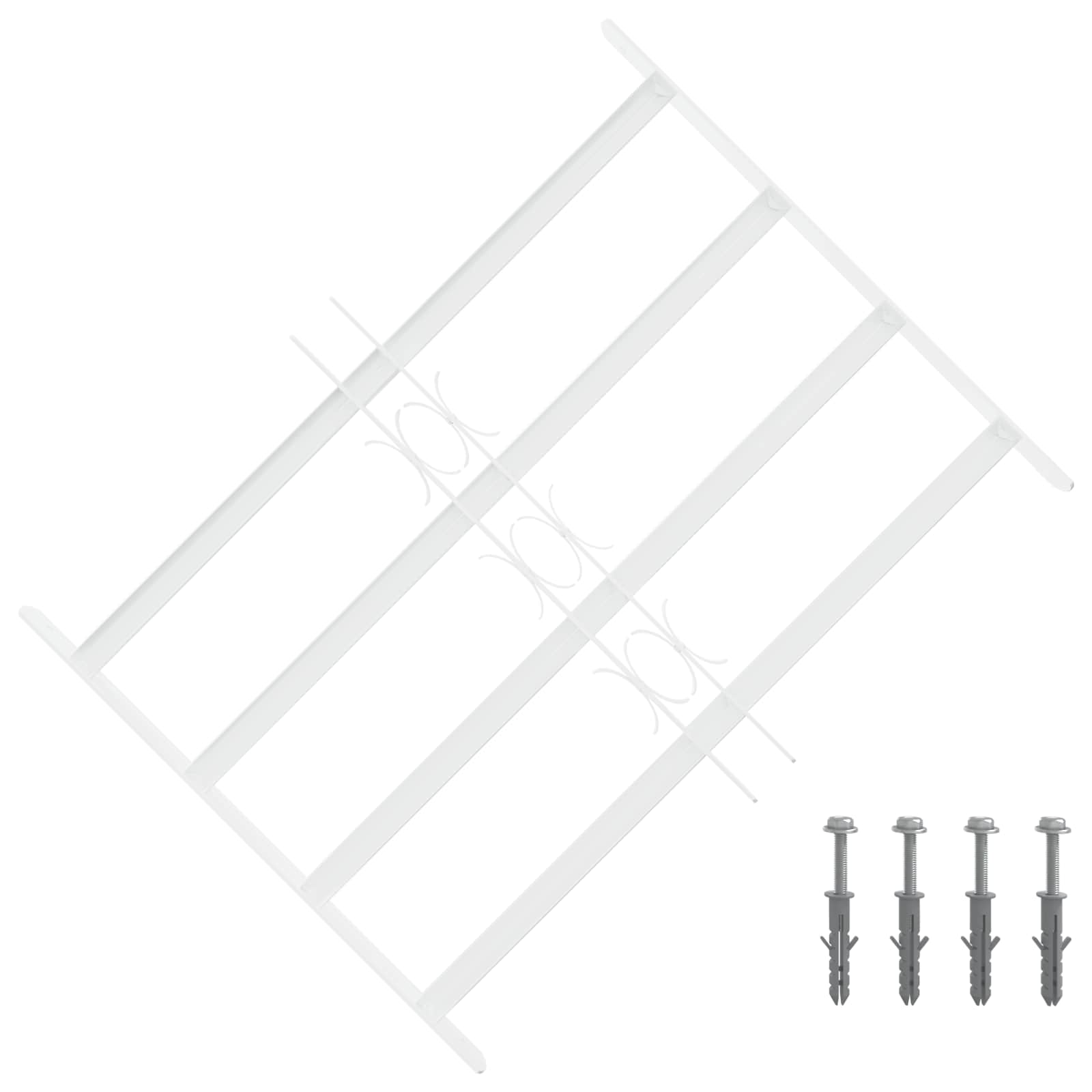 vidaXL Krata zabezpieczająca do okien z 4 poprzeczkami 3 pcs 43-74 cm