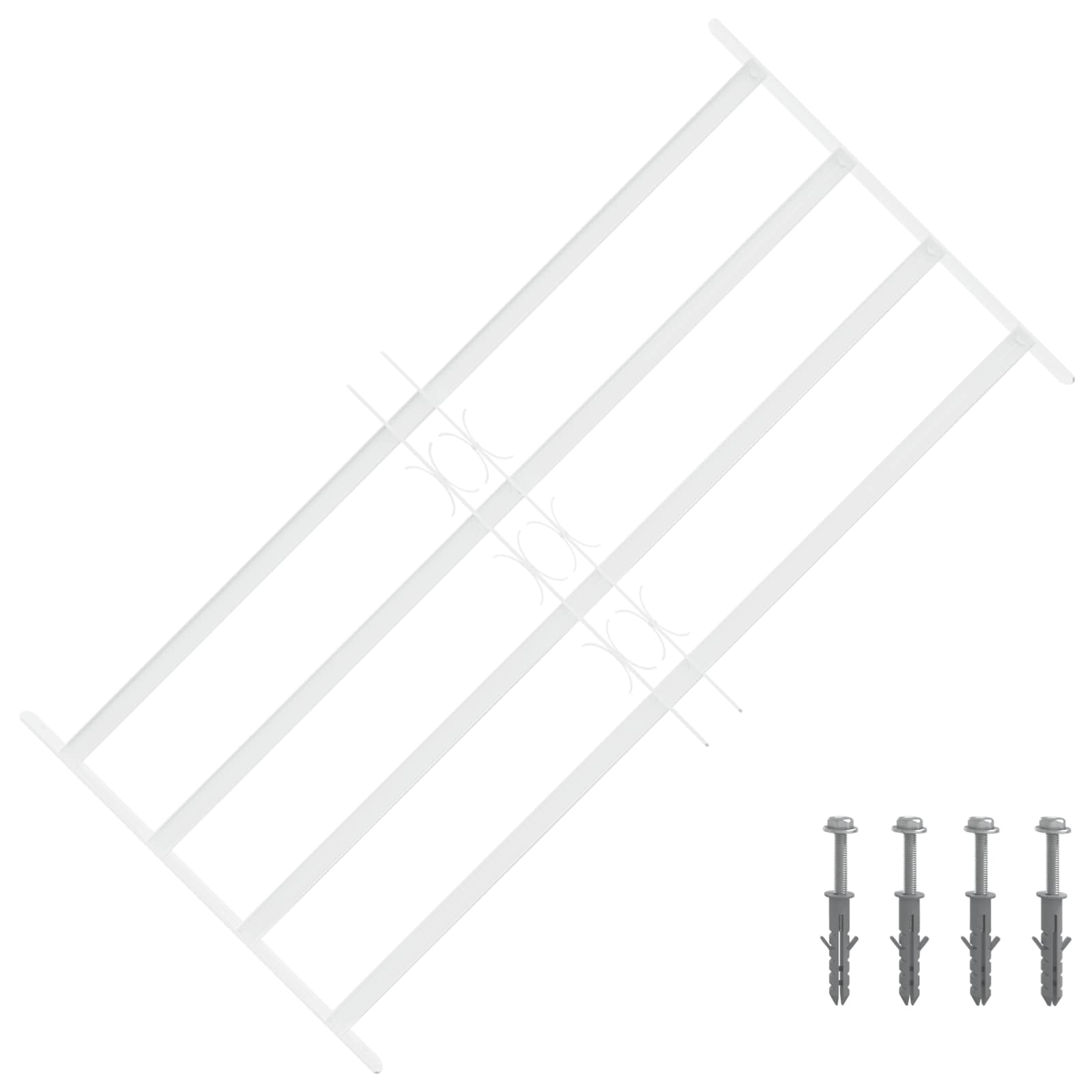 vidaXL Krata zabezpieczająca do okien z 4 poprzeczkami 3 pcs 63-114 cm