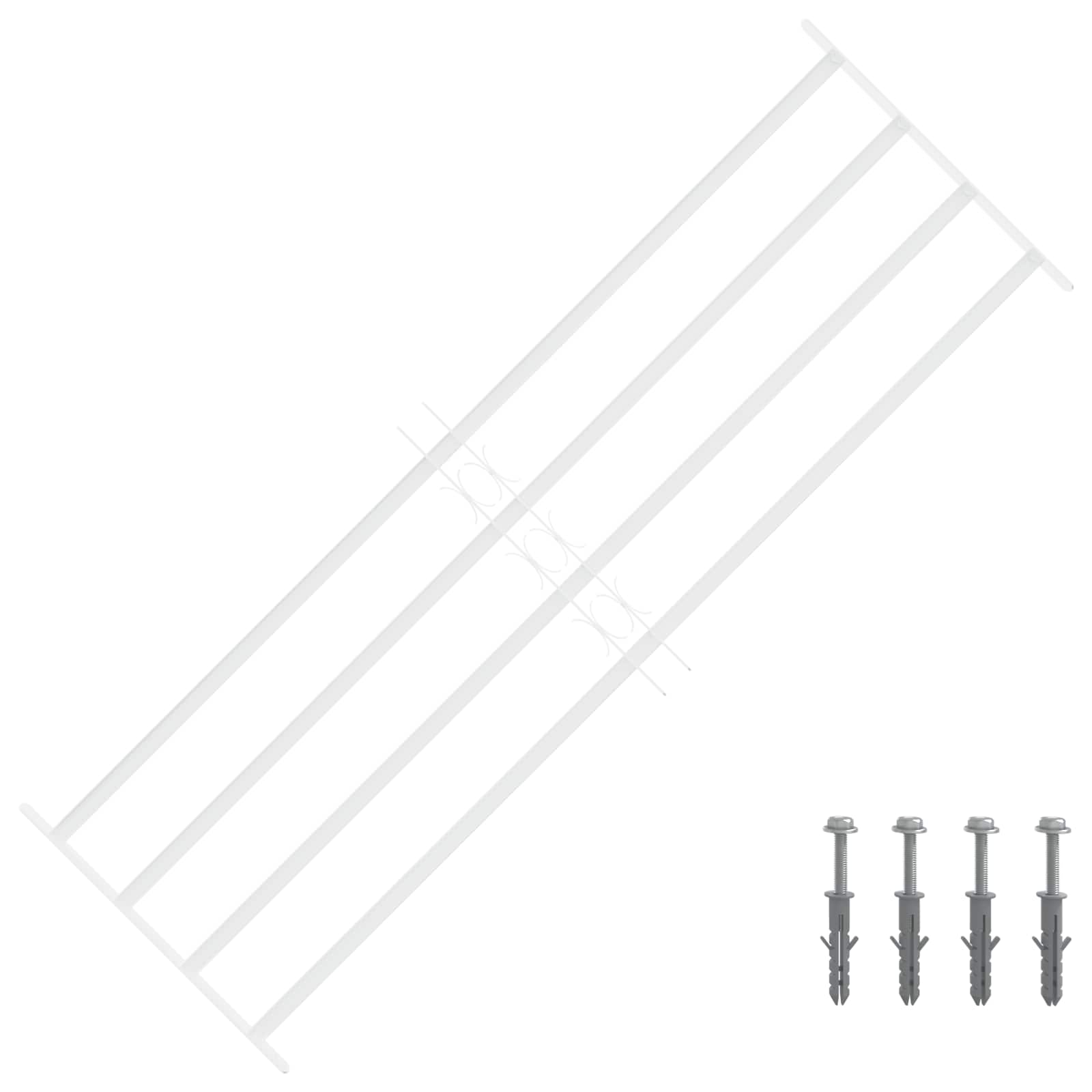 vidaXL Krata zabezpieczająca do okien z 4 poprzeczkami 3 pcs 93-174 cm