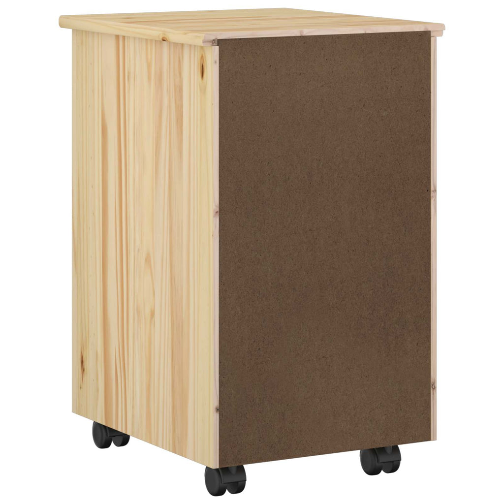 vidaXL Rolkowa szafka Brązowy 34 x 39 x 56 cm Lite drewno sosnowe