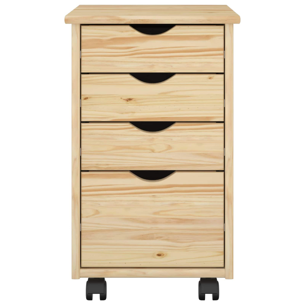 vidaXL Rolkowa szafka Brązowy 34 x 39 x 56 cm Lite drewno sosnowe