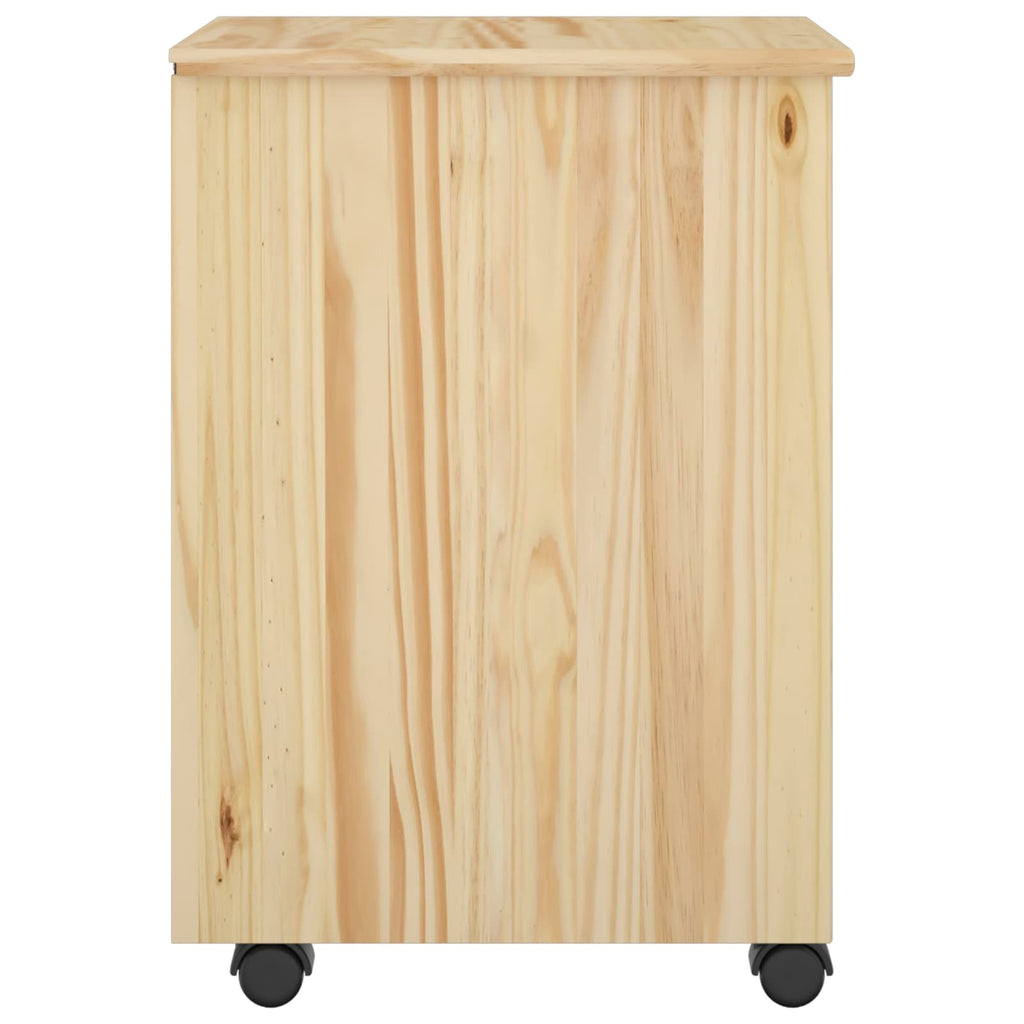 vidaXL Rolkowa szafka Brązowy 34 x 39 x 56 cm Lite drewno sosnowe