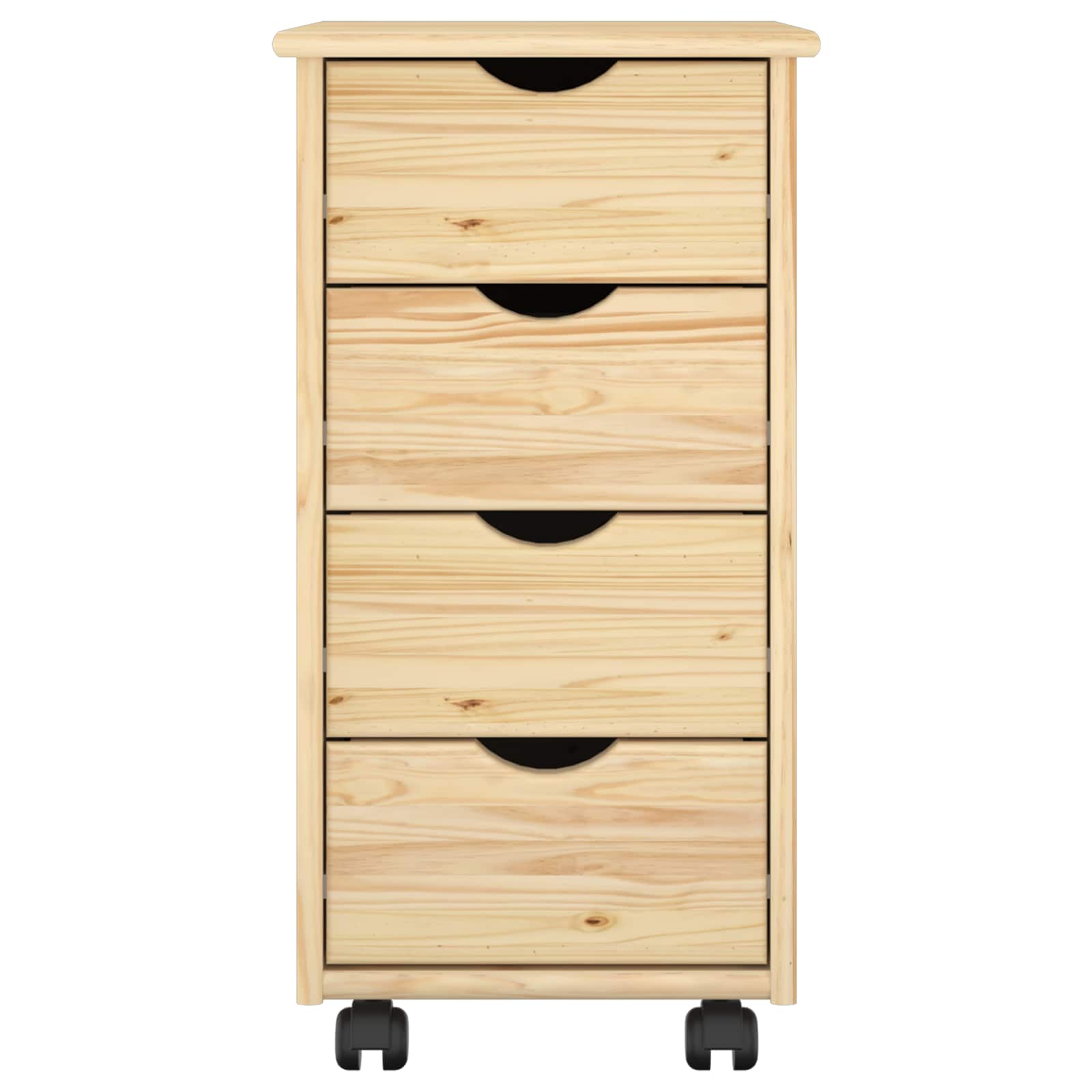 vidaXL Rolkowa szafka Brązowy 65,5 x 34 x 39 cm Lite drewno sosnowe