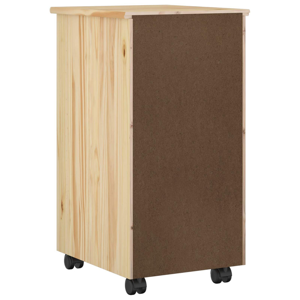 vidaXL Rolkowa szafka Brązowy 34 x 39 x 65,5 cm Lite drewno sosnowe