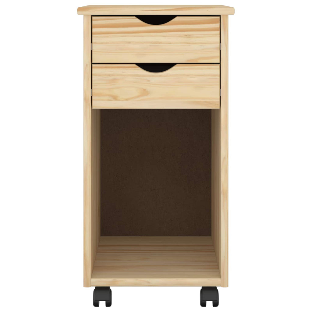 vidaXL Rolkowa szafka Brązowy 34 x 39 x 65,5 cm Lite drewno sosnowe