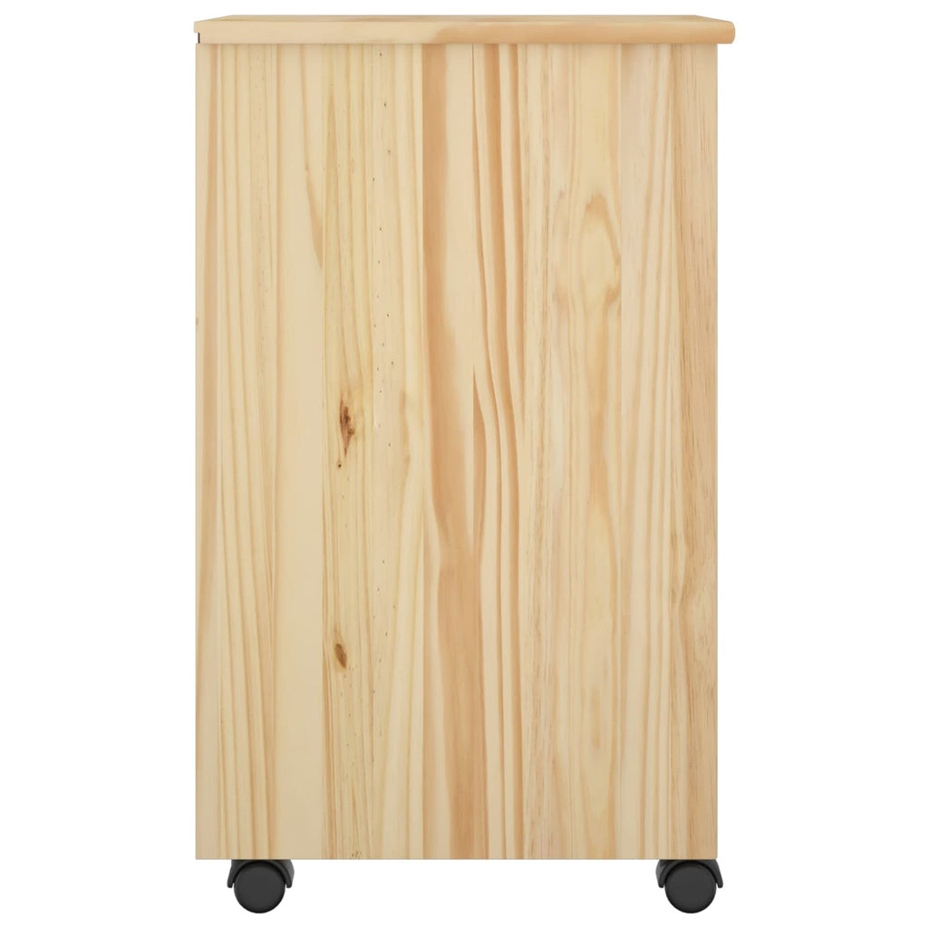 vidaXL Rolkowa szafka Brązowy 34 x 39 x 65,5 cm Lite drewno sosnowe