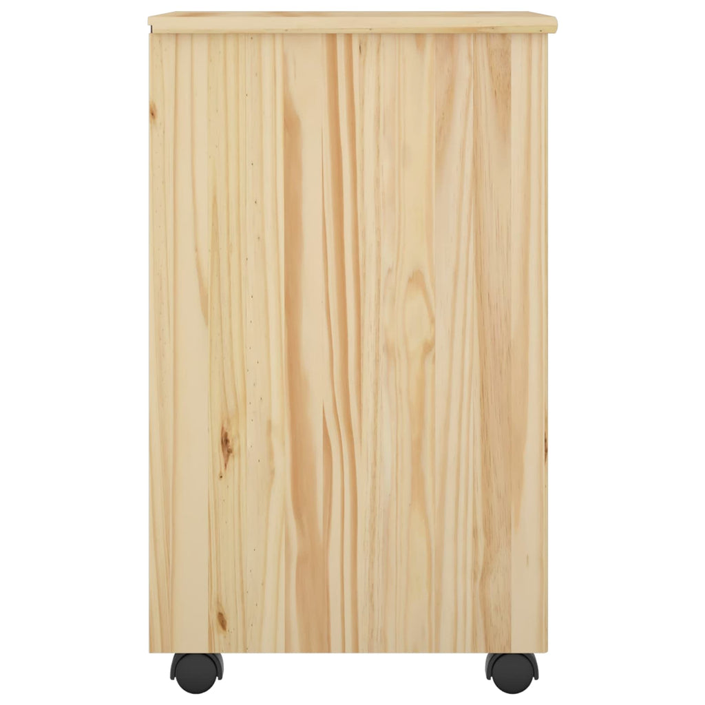 vidaXL Rolkowa szafka Brązowy 34 x 39 x 65,5 cm Lite drewno sosnowe