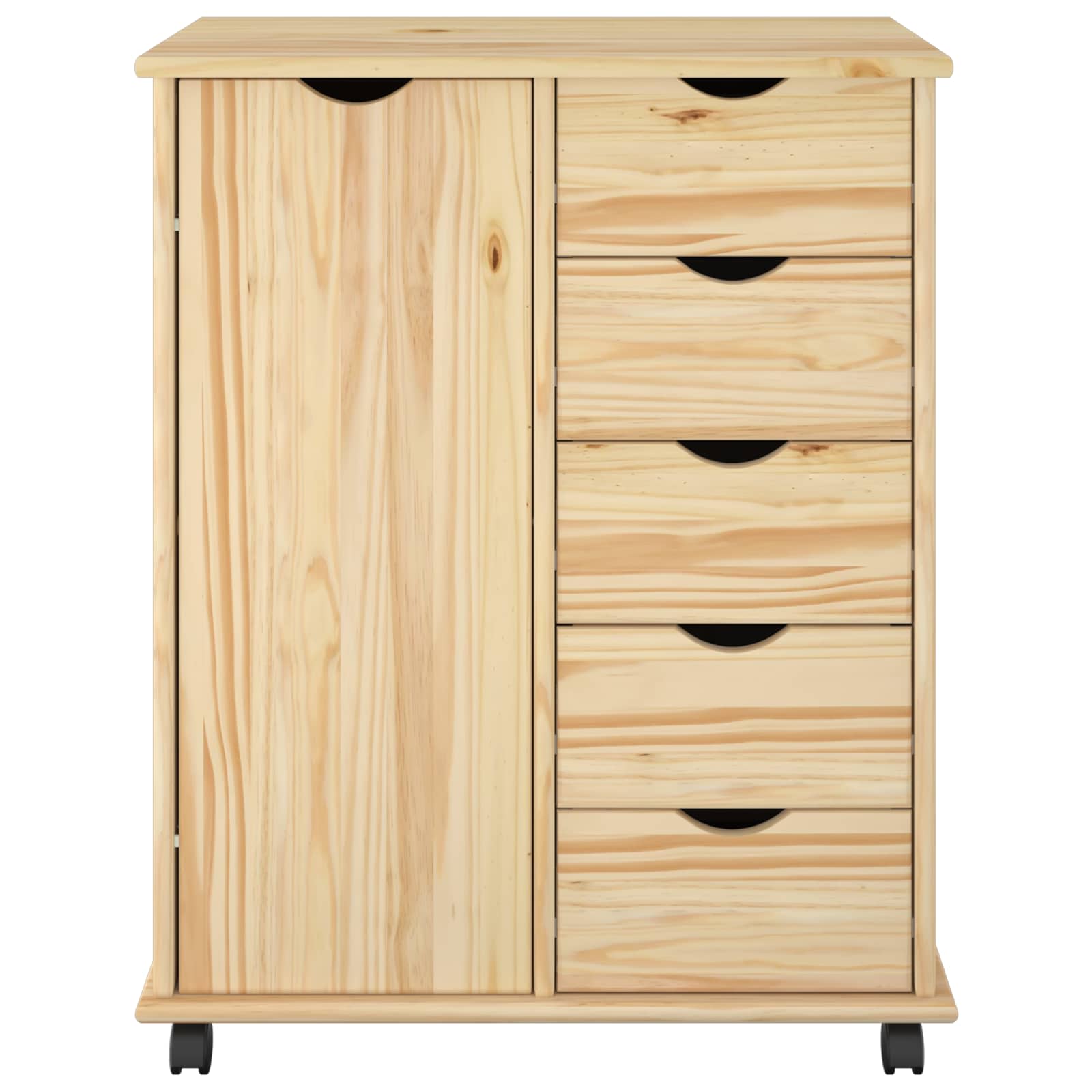 vidaXL Rolkowa szafka Brązowy 63,5 x 39 x 79 cm Lite drewno sosnowe