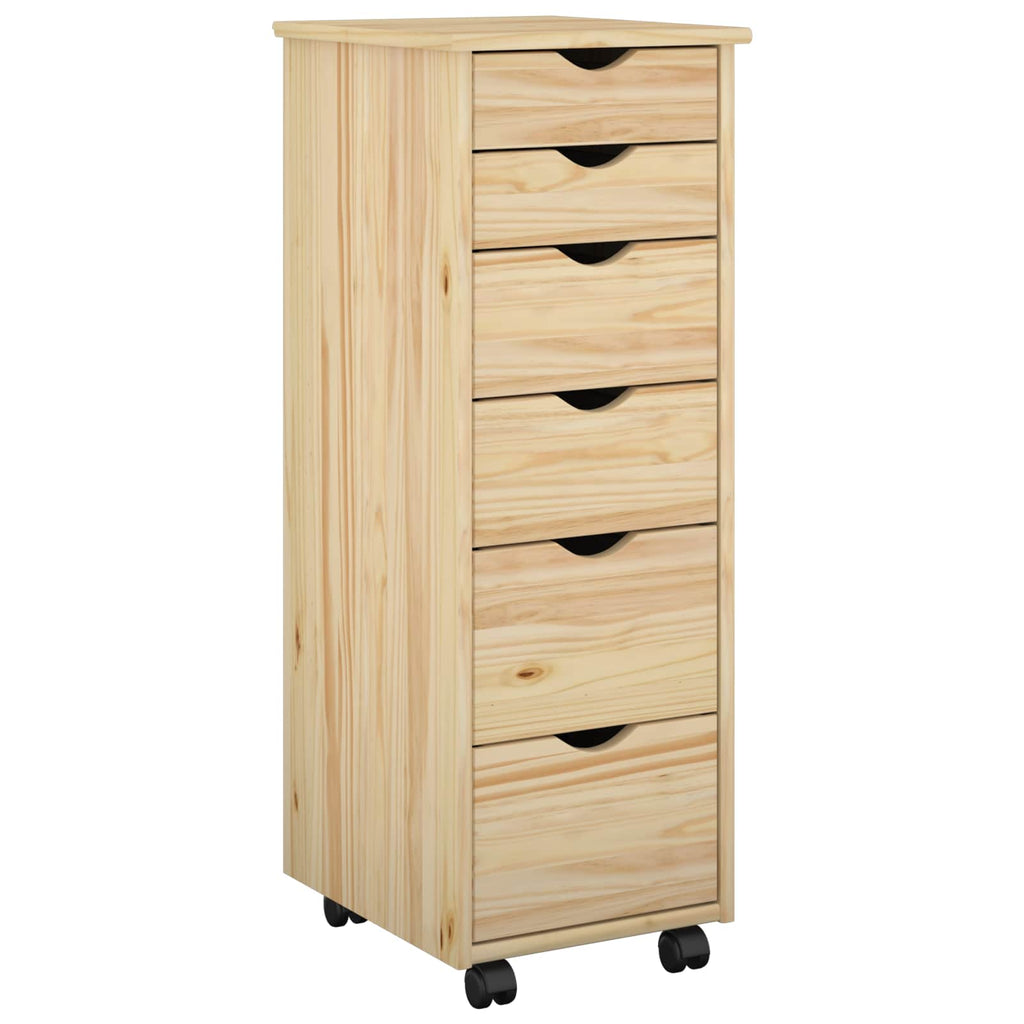 vidaXL Rolkowa szafka Brązowy 34 x 39 x 93,5 cm Lite drewno sosnowe