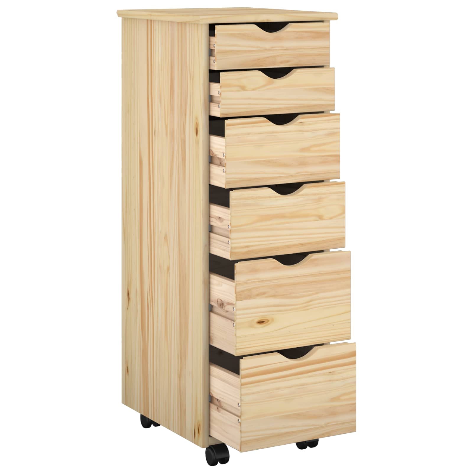 vidaXL Rolkowa szafka Brązowy 34 x 39 x 93,5 cm Lite drewno sosnowe