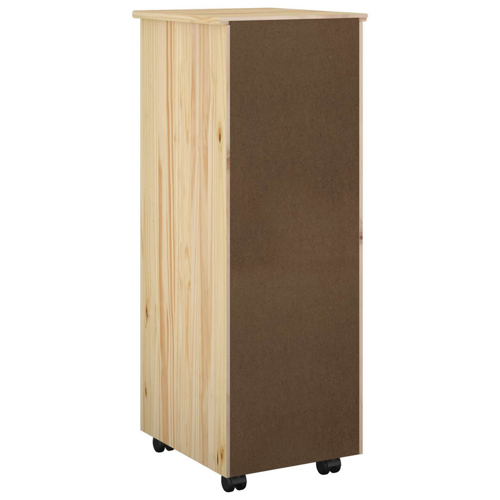 vidaXL Rolkowa szafka Brązowy 34 x 39 x 93,5 cm Lite drewno sosnowe