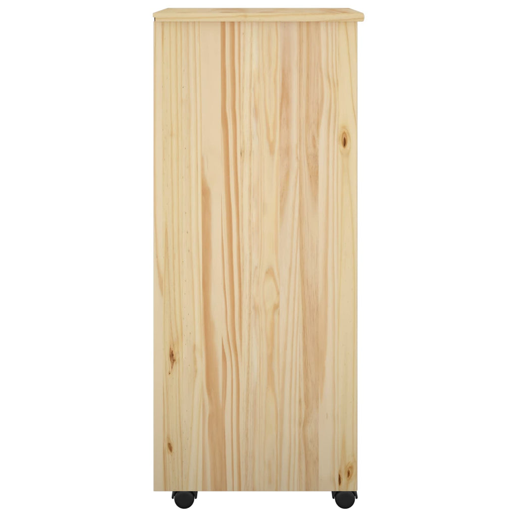 vidaXL Rolkowa szafka Brązowy 34 x 39 x 93,5 cm Lite drewno sosnowe