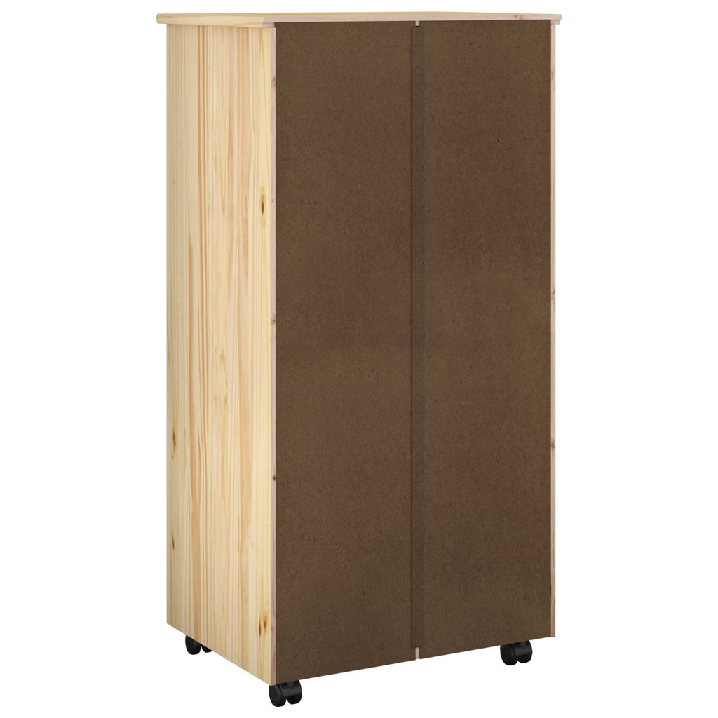 vidaXL Rolkowa szafka Brązowy 53 x 39 x 103 cm Lite drewno sosnowe