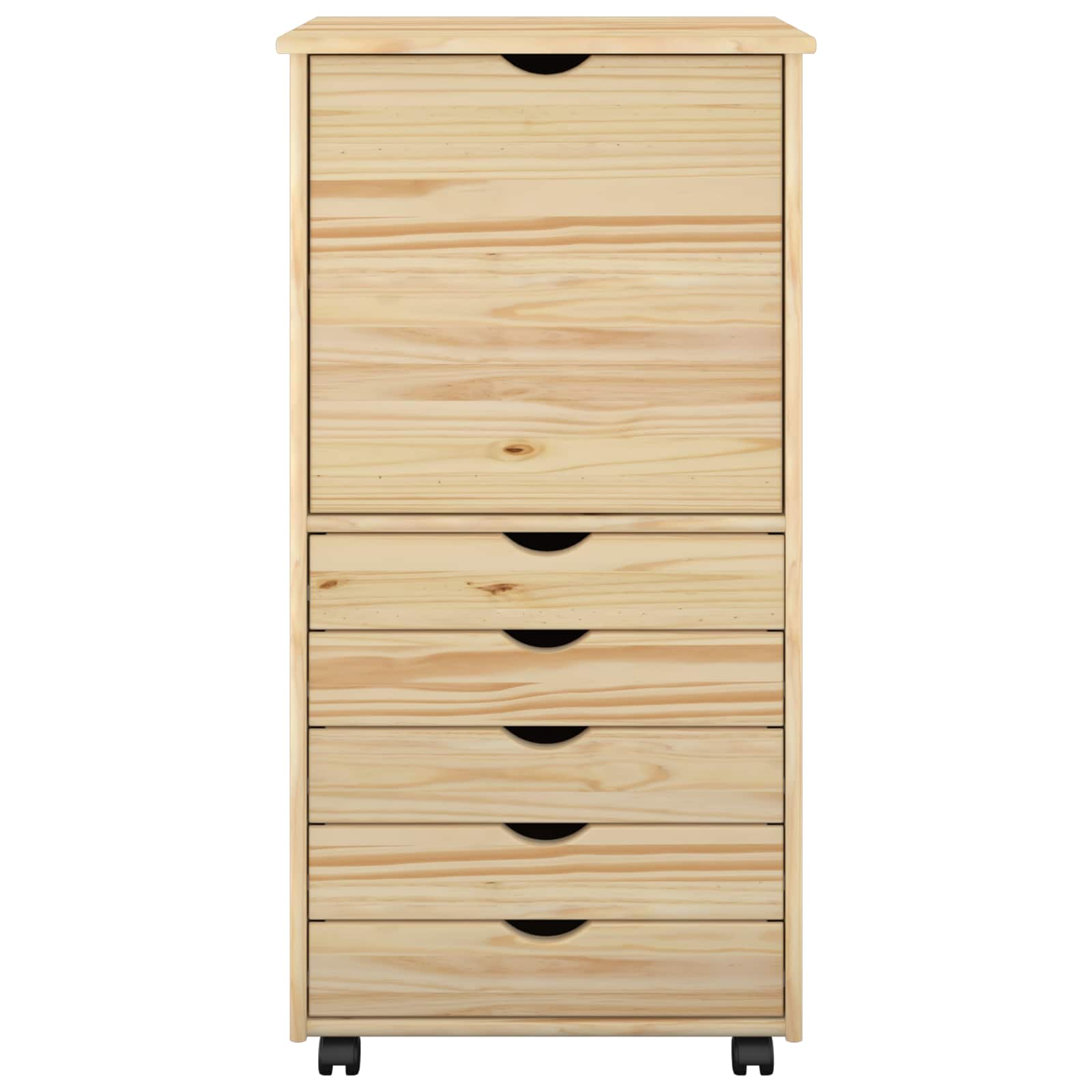 vidaXL Rolkowa szafka Brązowy 53 x 39 x 103 cm Lite drewno sosnowe