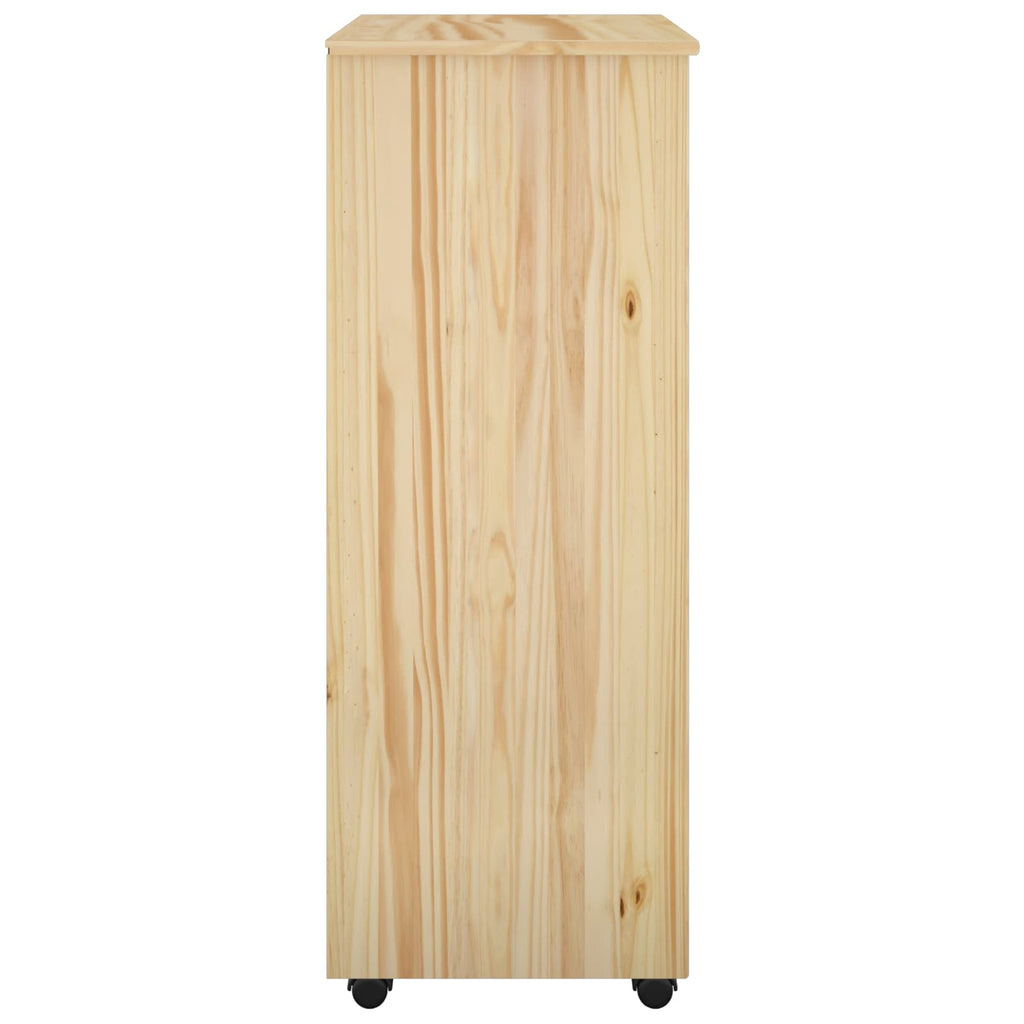 vidaXL Rolkowa szafka Brązowy 53 x 39 x 103 cm Lite drewno sosnowe